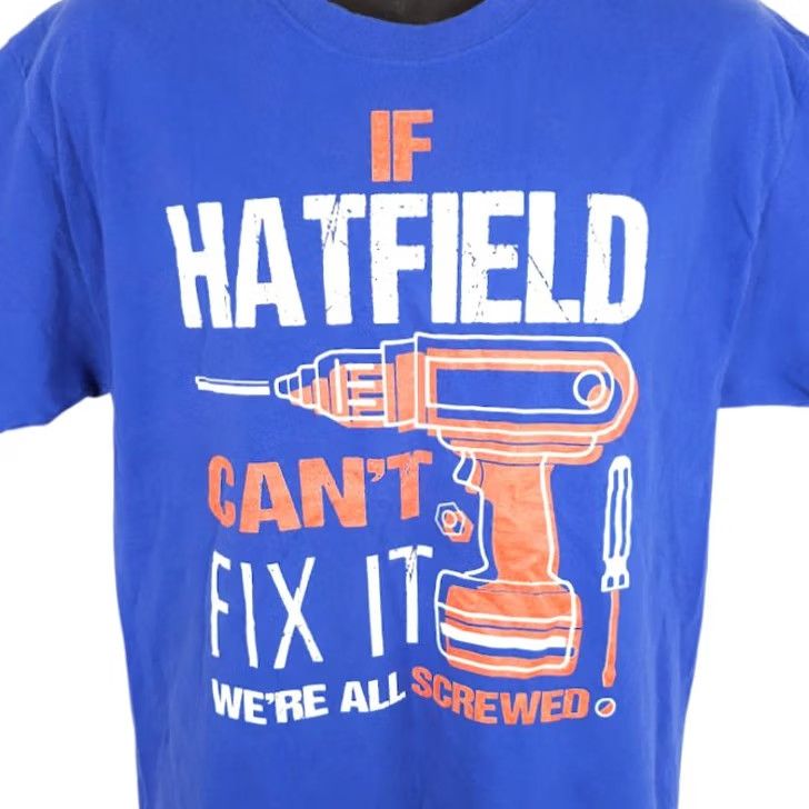 Hanes If Hatfield Cant Fix It T Shirt Mens Large Blue Were All Screwed Funny Hanes Shirt Mens Large Blue Were All Screwed Funny Size US L / EU 52-54 / 3 - 2 Thumbnail