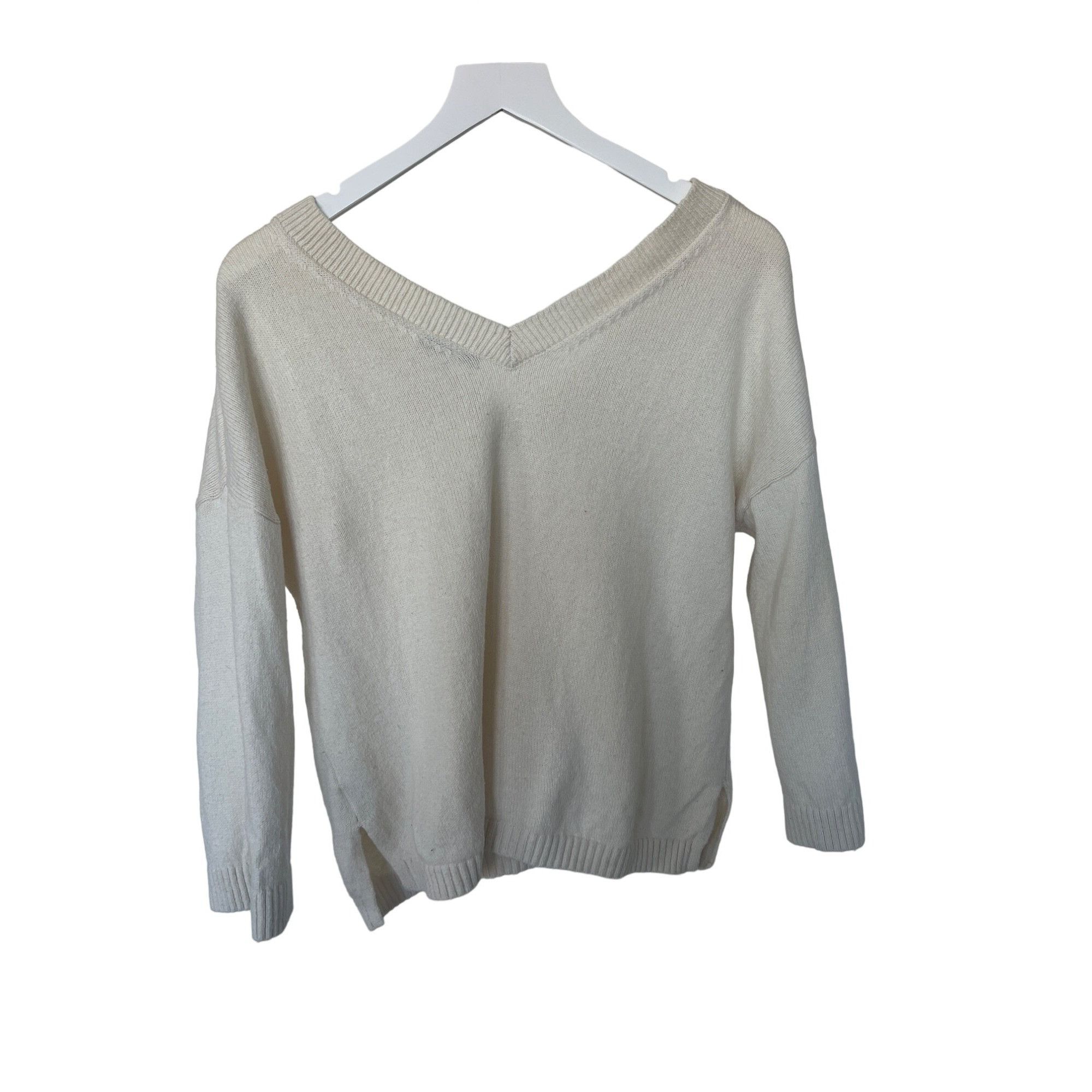 Madewell Madewell Ivory V-Neck Sweater Size S / US 4 / IT 40 - 4 Thumbnail