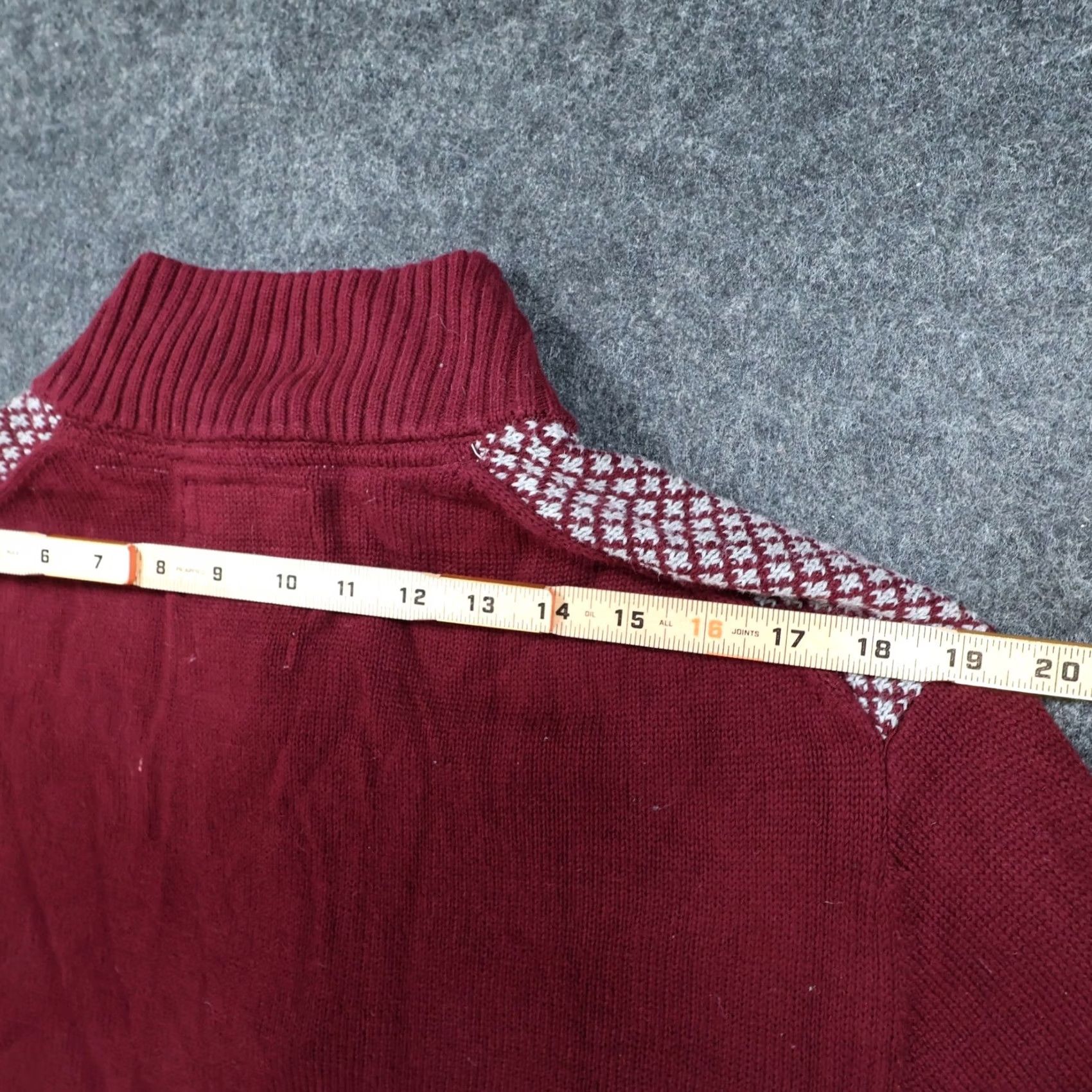 Weatherproof Weatherproof Vintage Sweater Mens L Maroon Fair Isle Quarter Zip Size US L / EU 52-54 / 3 - 7 Thumbnail