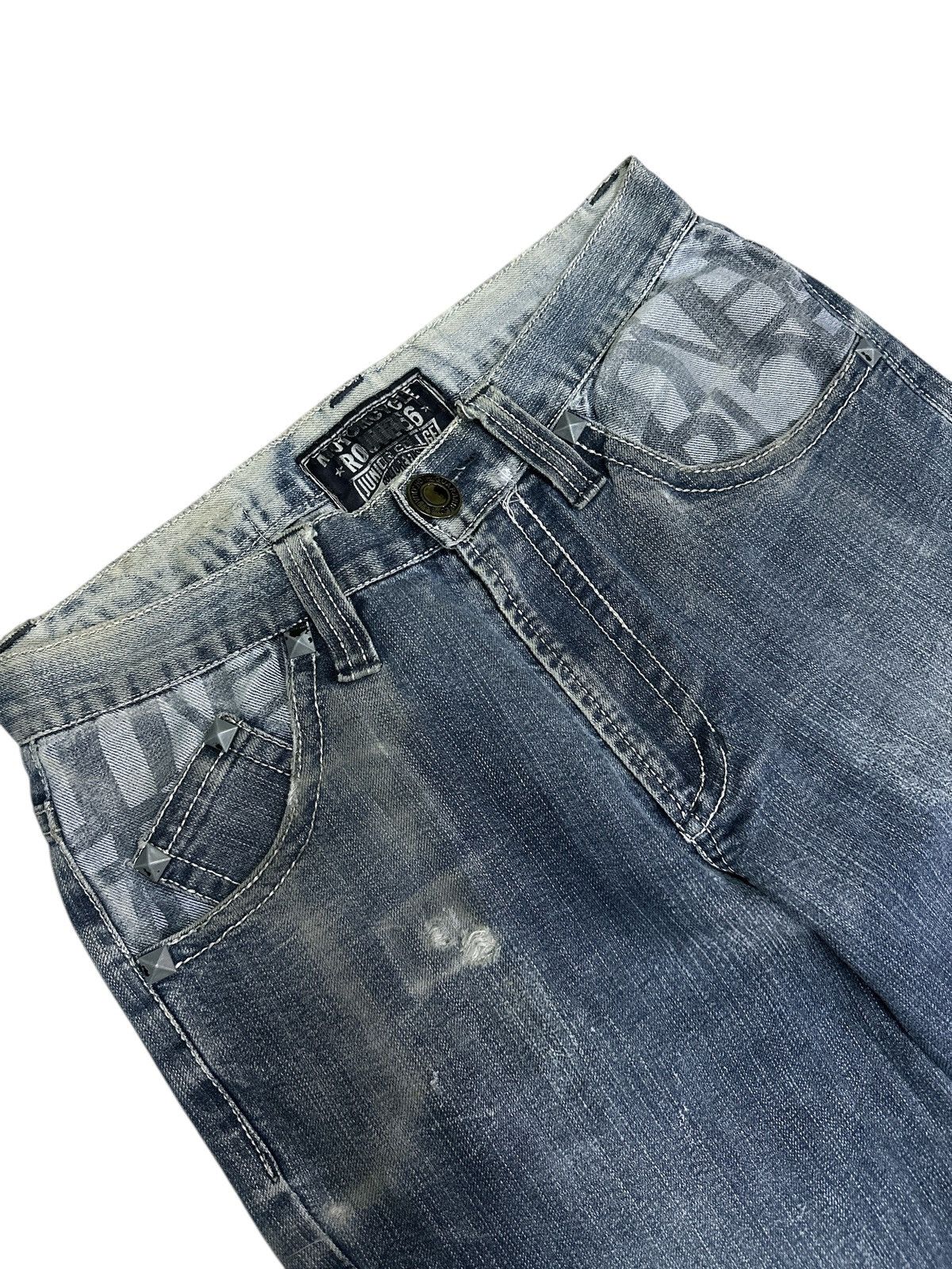 Japanese Brand Vintage Denim Distress Pocket twist leg motorcyle round66. Size US 30 / EU 46 - 9 Thumbnail