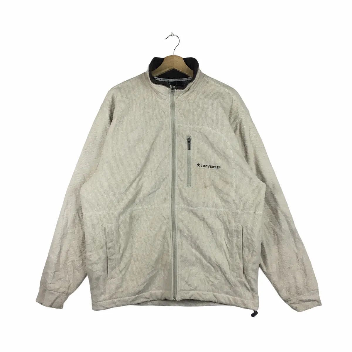 Converse Vtg CONVERSE USA Fleece Jacket Parka Trench Outdoor Sweater Size US L / EU 52-54 / 3 - 1 Thumbnail