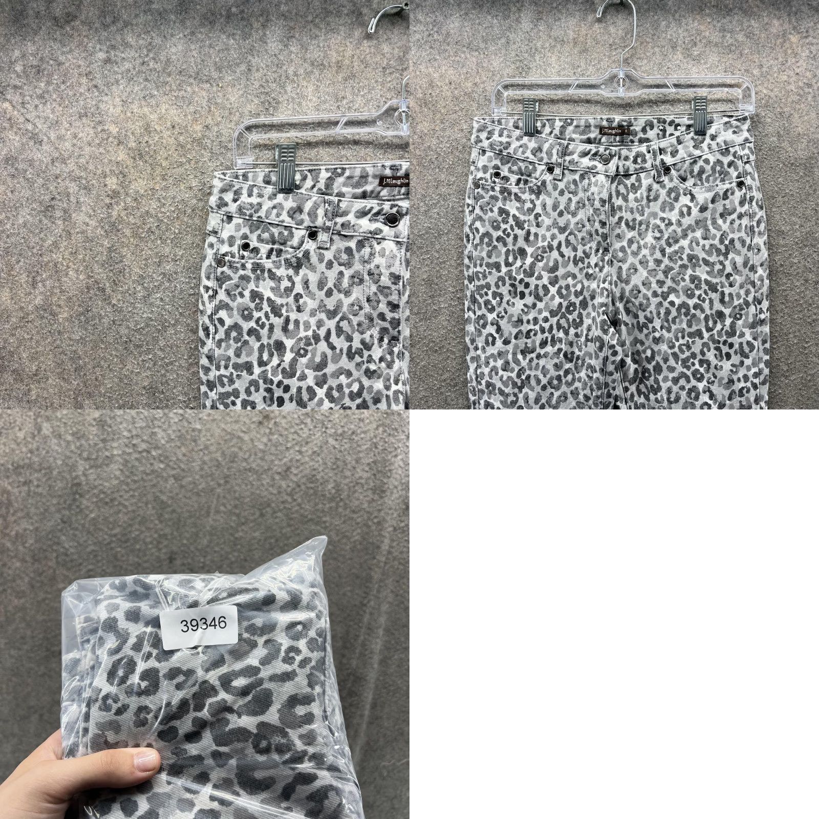 J.McLaughlin J. McLaughlin Jeans Womens 6 Gray Leopard Animal Print Skinny Ankle Denim Pants Denim Pants Slim Fit Pocket Zip Fly Button Closure Adult Womens Size 28" / US 6 / IT 42 - 8 Thumbnail