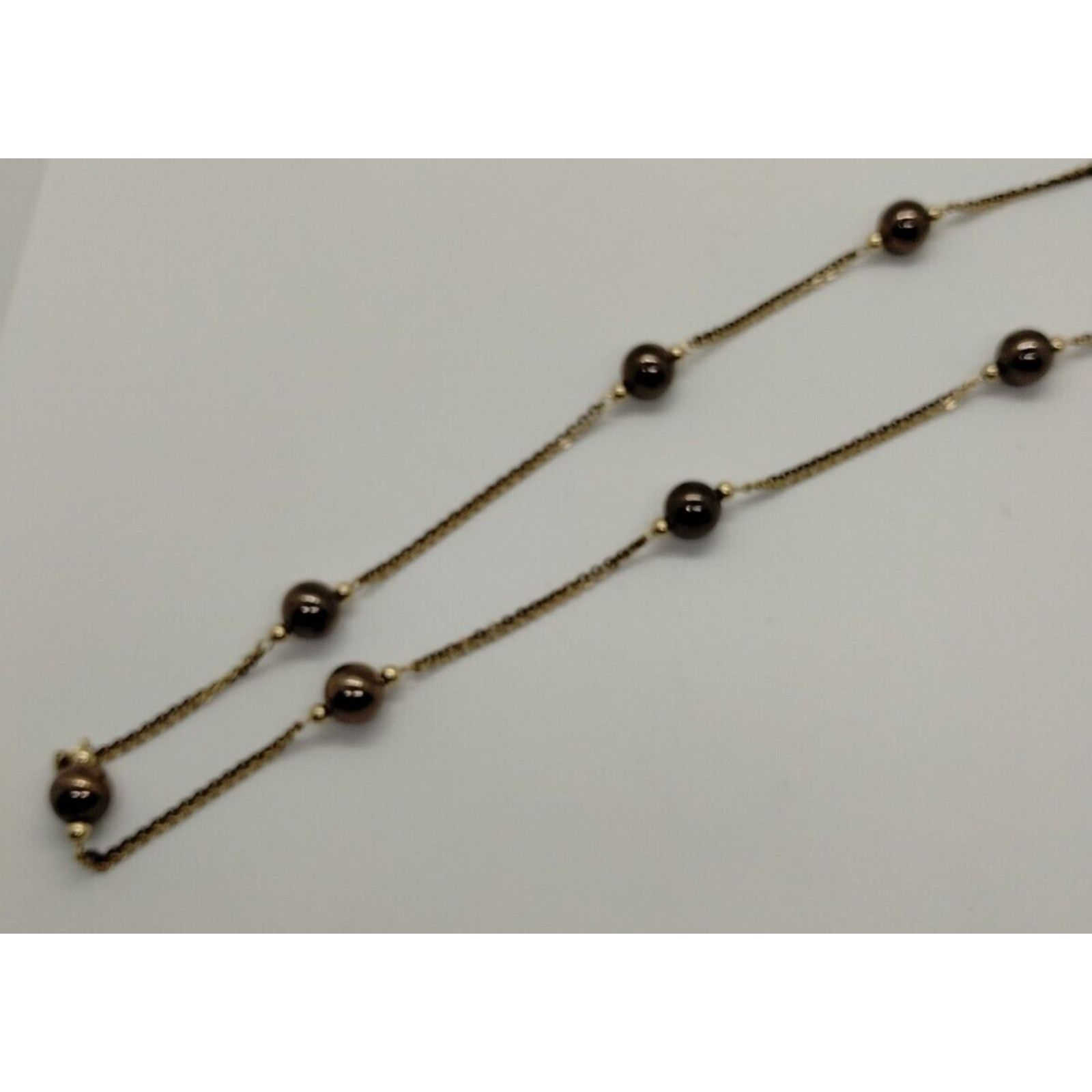 Alfani Alfani Brown and Gold Tone Beaded Long Necklace Size ONE SIZE - 1 Thumbnail