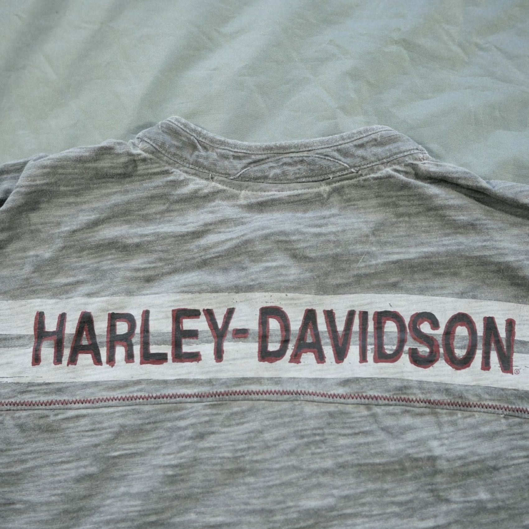 Harley Davidson Harley-Davidson Shirt Mens M Gray Henley Long Sleeve Biker Patch Spell Out Size US M / EU 48-50 / 2 - 6 Thumbnail