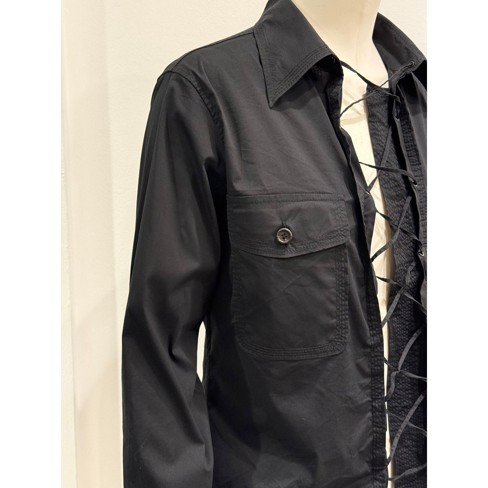 Yves Saint Laurent S/S2002 Yves Saint Laurent by Tom Ford safari lace-up shirt Size S / US 4 / IT 40 - 5 Thumbnail