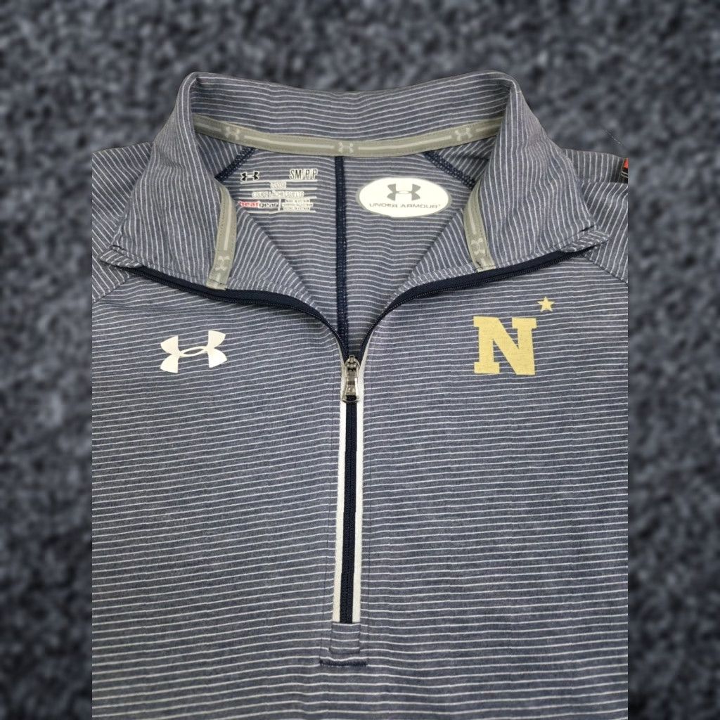 Under Armour Under Armour Womens Loose HeatGear Training Jacket 1/4 Zip S Blue/White Stripes Short Sleeve Long Sleeve Hooded Not Hooded Size S / US 4 / IT 40 - 1 Thumbnail
