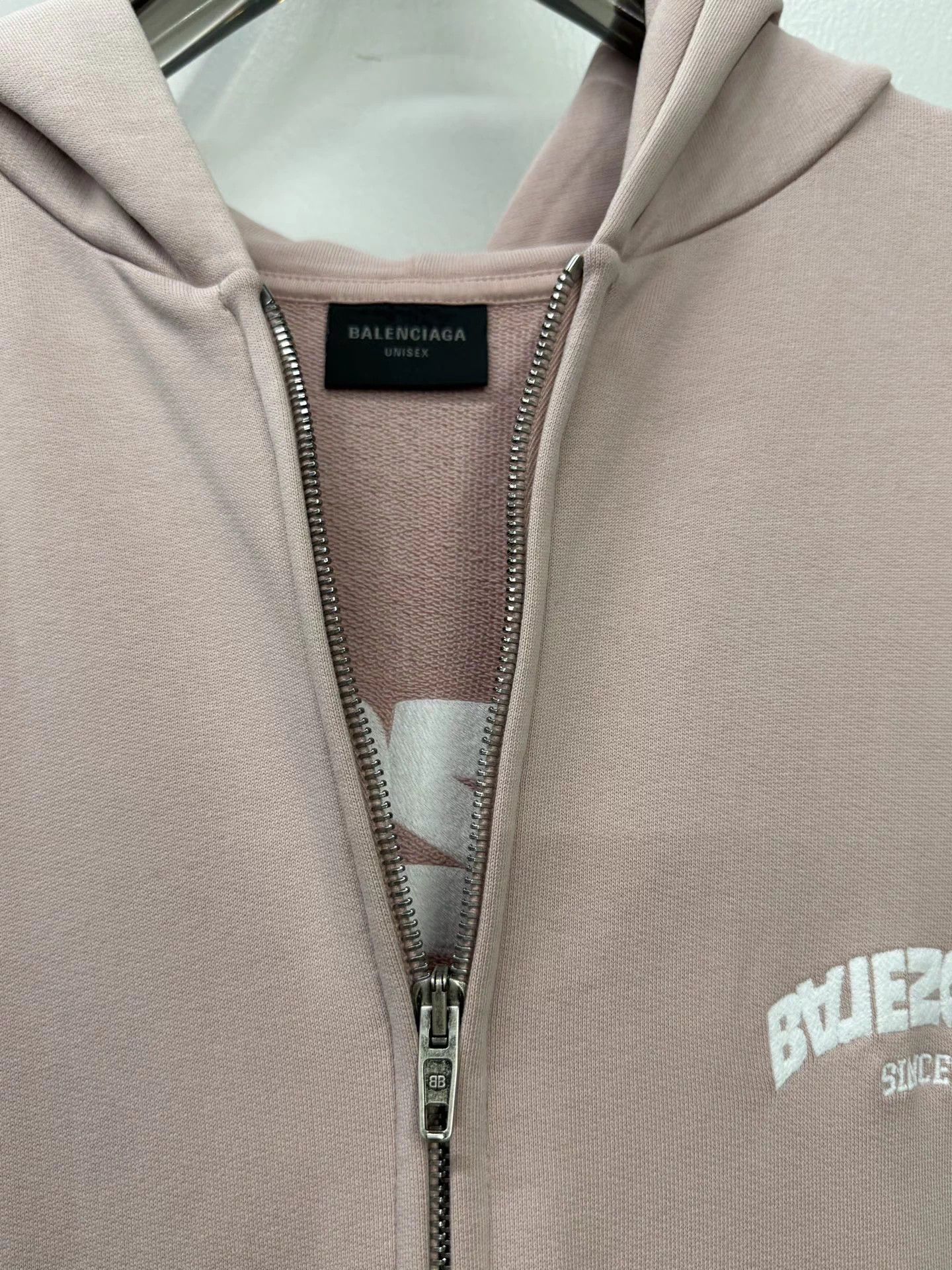 Balenciaga Balenciaga Women's Pink Zipper Hooded Oversized Sweatshirt Size XS / US 0-2 / IT 36-38 - 3 Thumbnail