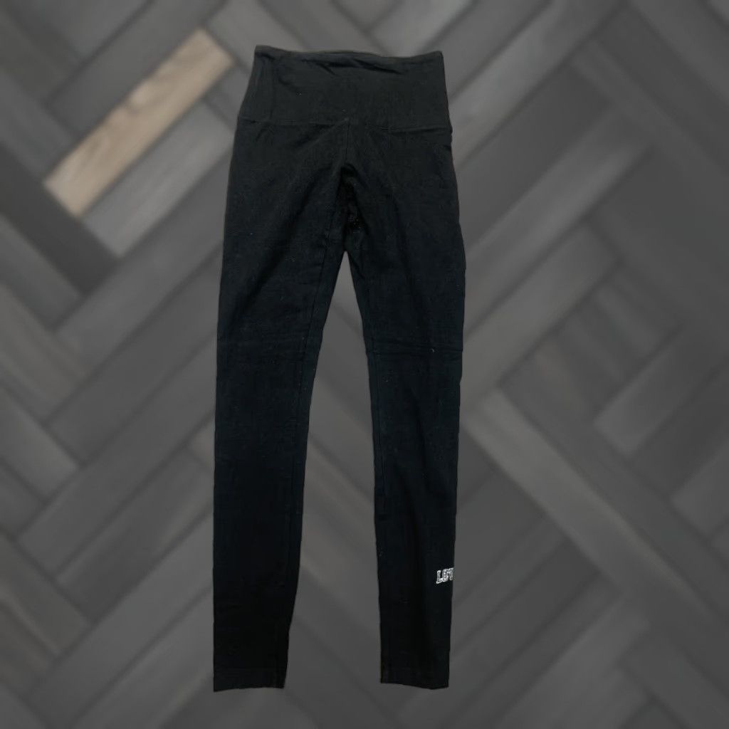 Pinko VINTAGE? No. Victoria Secret Pink High Waist Leggings XS Black Glitter Love Pink Ankle Pants Women XS Glitter Leggings Women Size 26" / US 2 / IT 38 - 1 Thumbnail
