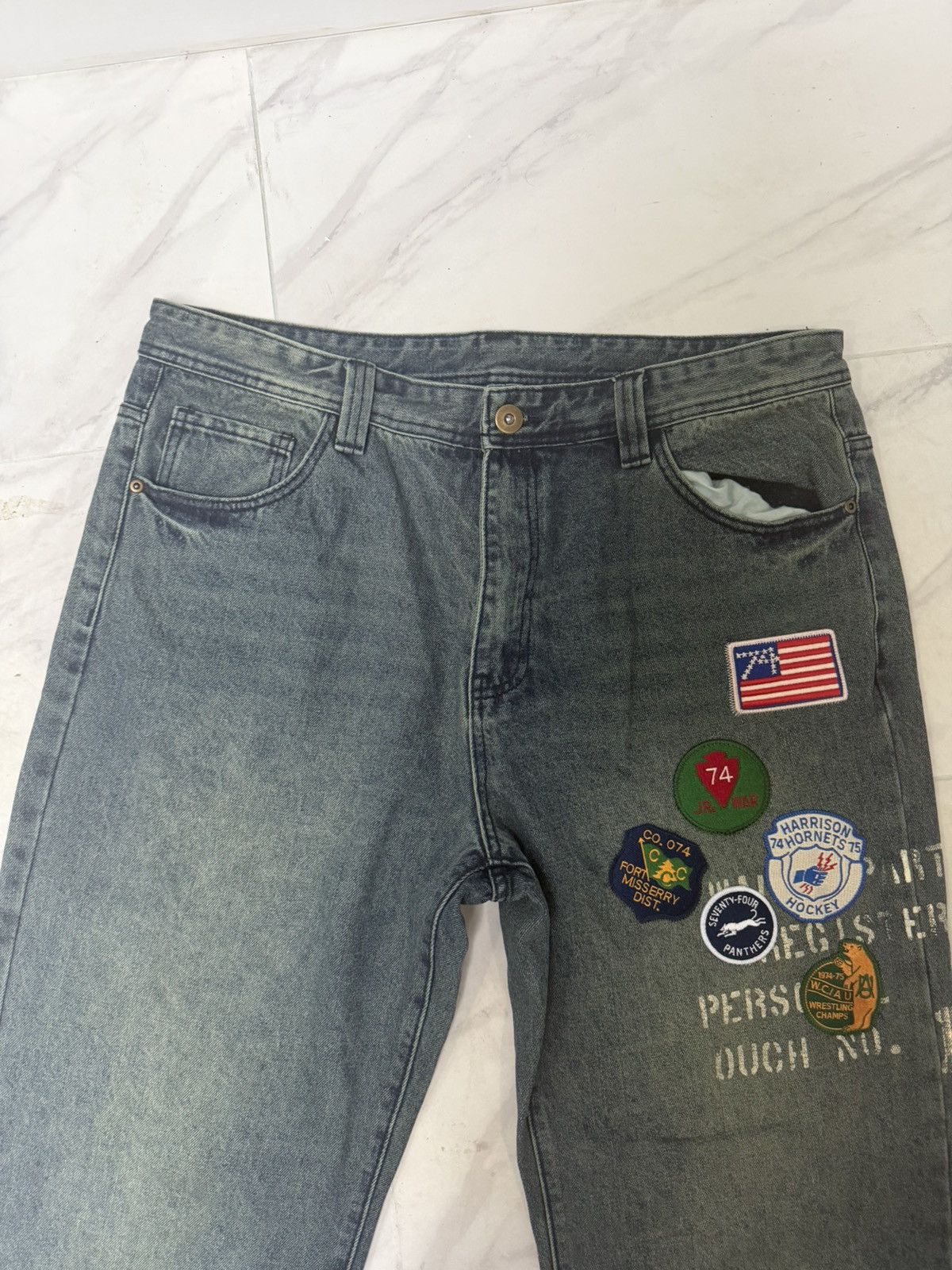 Other 74 IS WAR patch denim jeans Size US 36 / EU 52 - 2 Thumbnail