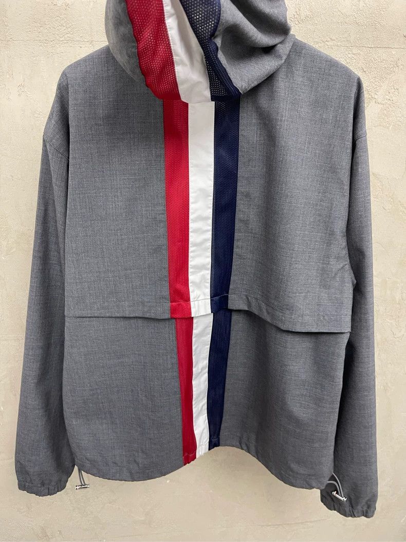 Thom Browne Thom browne Gray back color stripe wool zipper hooded windb Size US L / EU 52-54 / 3 - 4 Thumbnail