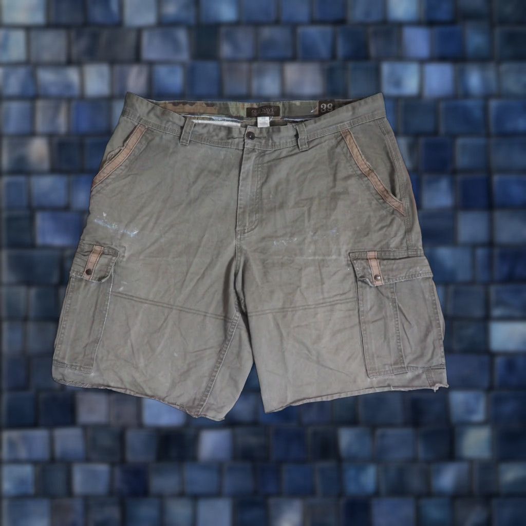 Old Navy VINTAGE Old Navy Cargo Shorts Mens Regular 40W Gray Fatigue Pockets Casual 2000s Army 22" length Size US 40 / EU 56 - 1 Thumbnail