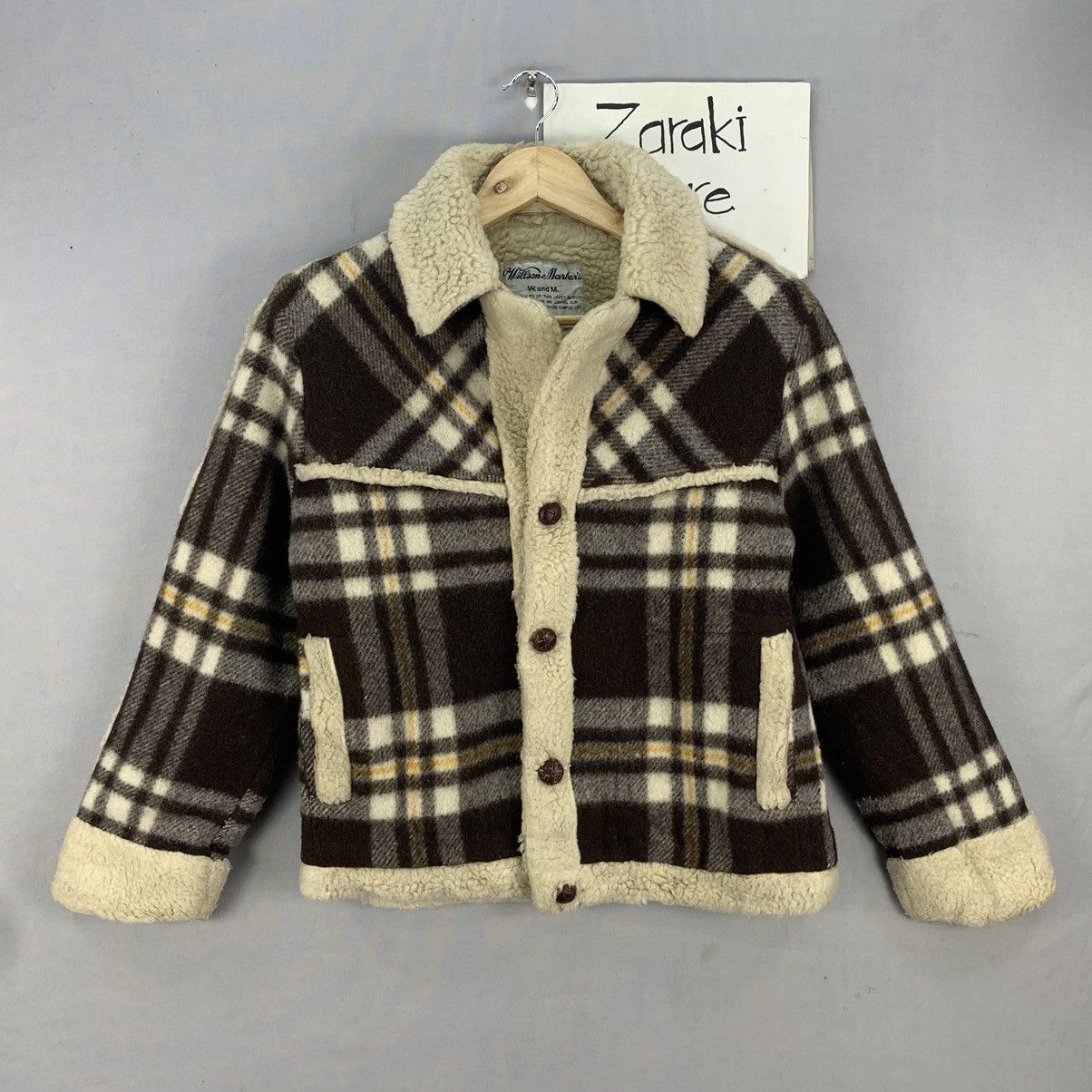 Japanese Brand Vintage Japan Sherpa Wool Plaid Jacket Size US S / EU 44-46 / 1 - 1 Thumbnail