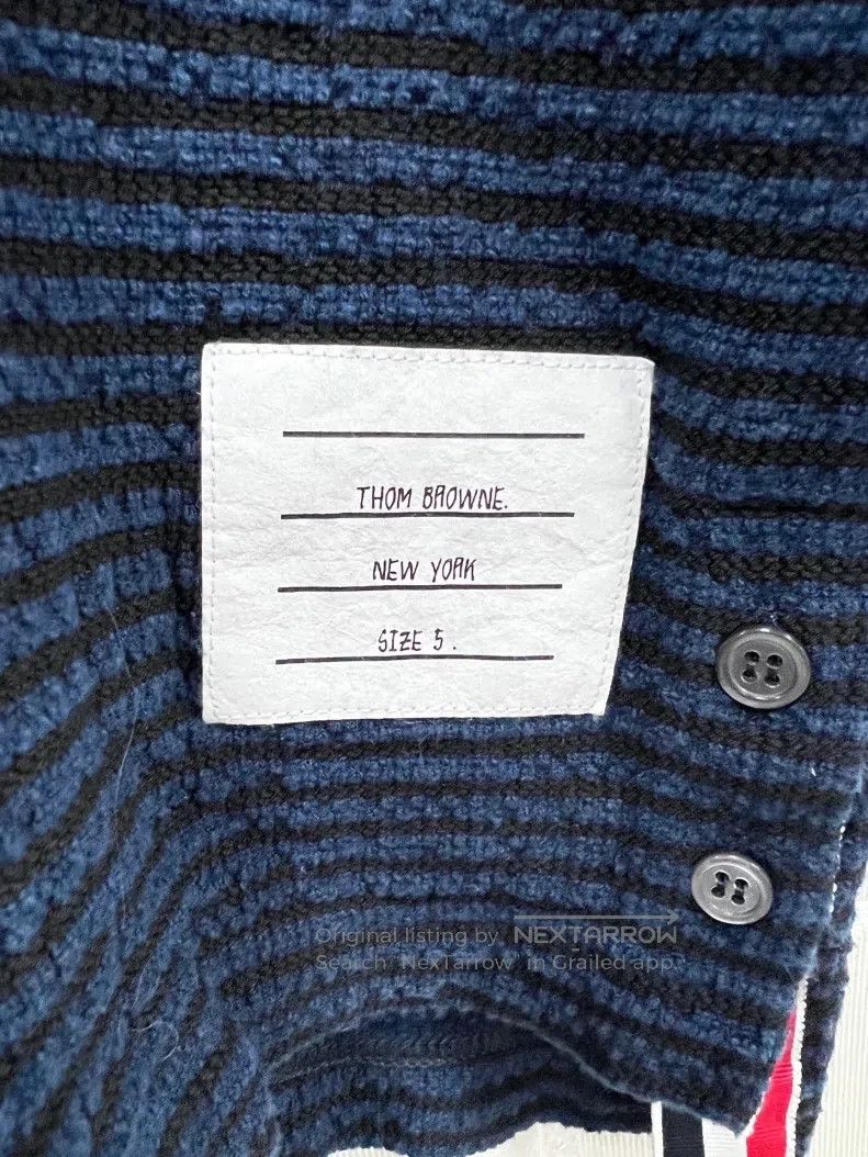 Thom Browne Thom Browne Blue Striped Knit Short Sleeve Shirt Size US XXL / EU 58 / 5 - 3 Thumbnail