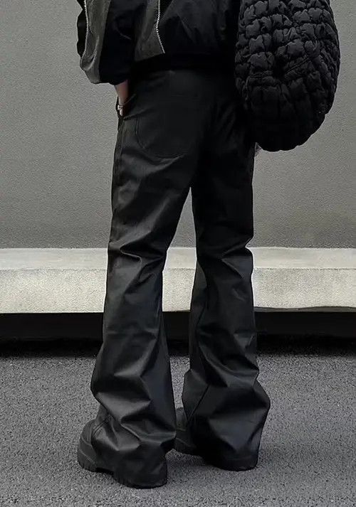 Japanese Brand × Vintage Avant garde retro pu leather flare pants Size US 34 / EU 50 - 3 Thumbnail