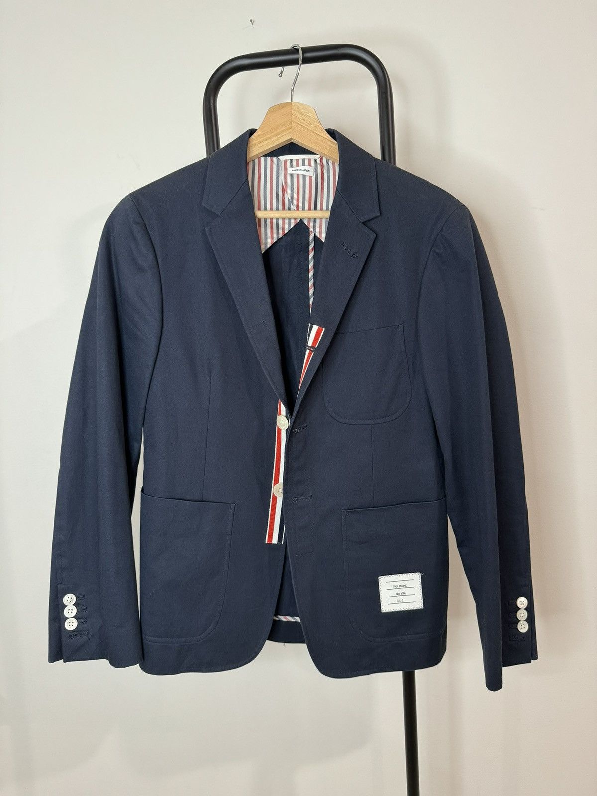 Thom Browne Navy Unconstructed Blazer