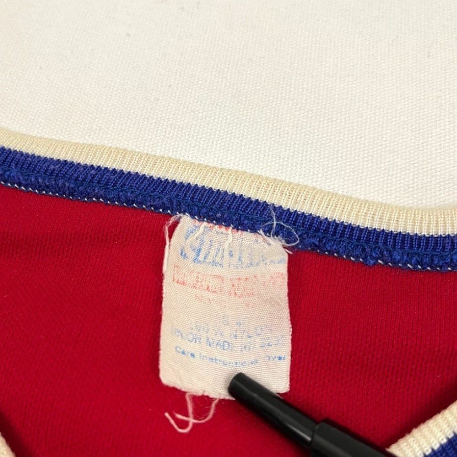 Vintage VINTAGE 70s Soccer Baseball Jersey Adult M Red Union Made Jersey Men Size US M / EU 48-50 / 2 - 4 Thumbnail