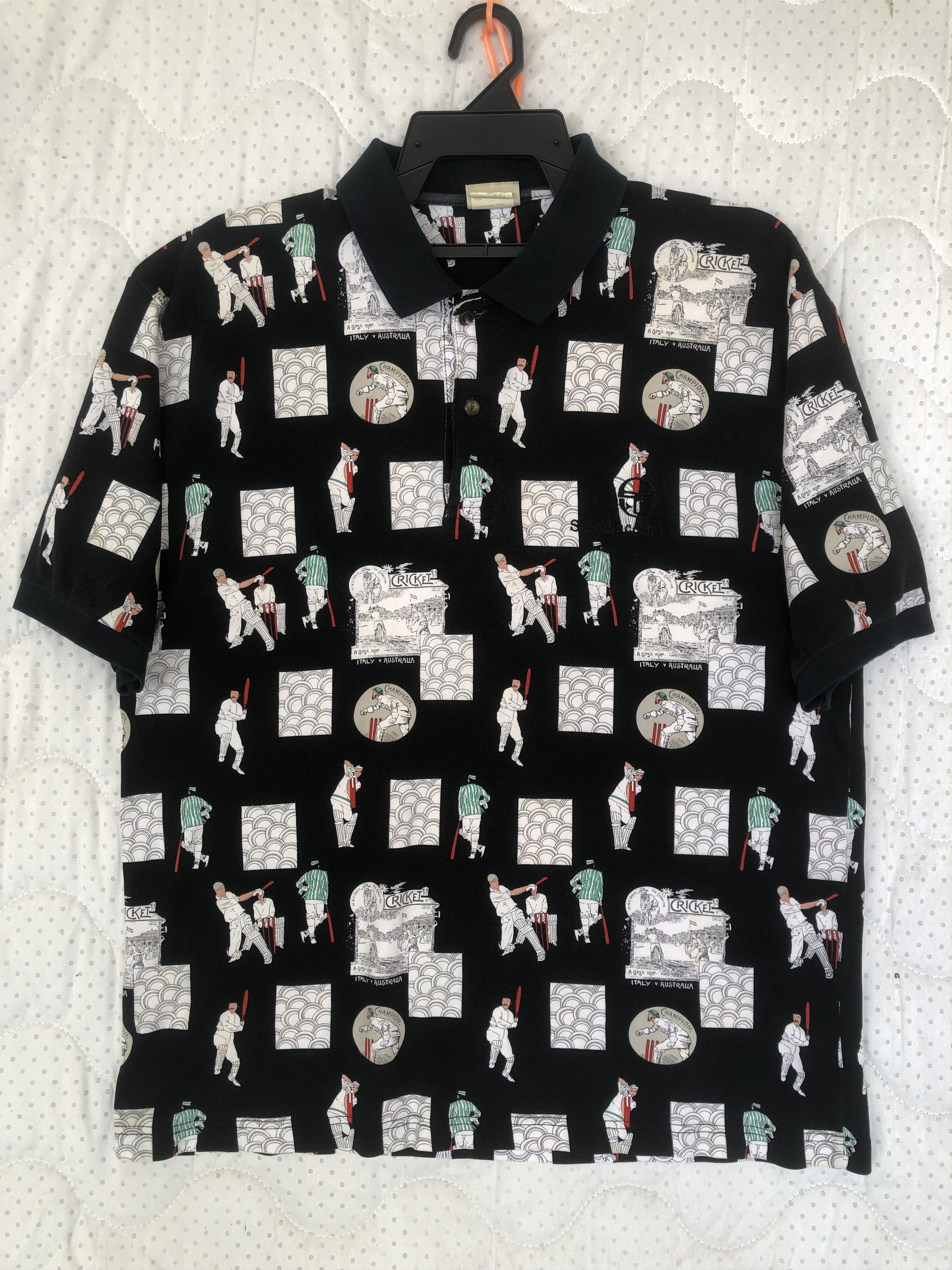 Sergio Tacchini Vintage Sergio Tacchini Overprint Polo Shirt Size US L / EU 52-54 / 3 - 1 Thumbnail
