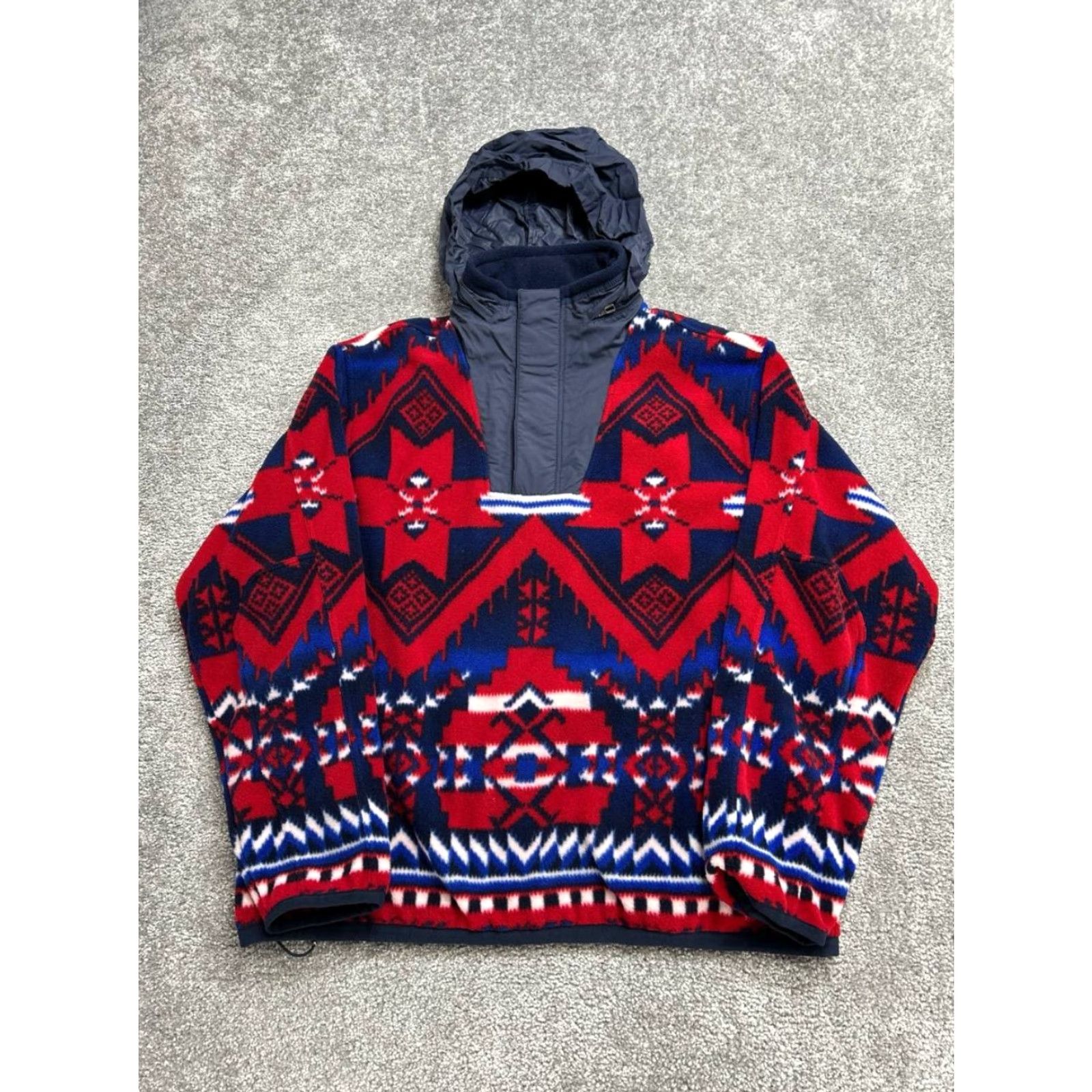 Polo Ralph Lauren VINTAGE Polo Ralph Lauren Jacket Mens Large Multi Fleece Aztec Southwest Pack Away Hood Size US L / EU 52-54 / 3 - 2 Thumbnail