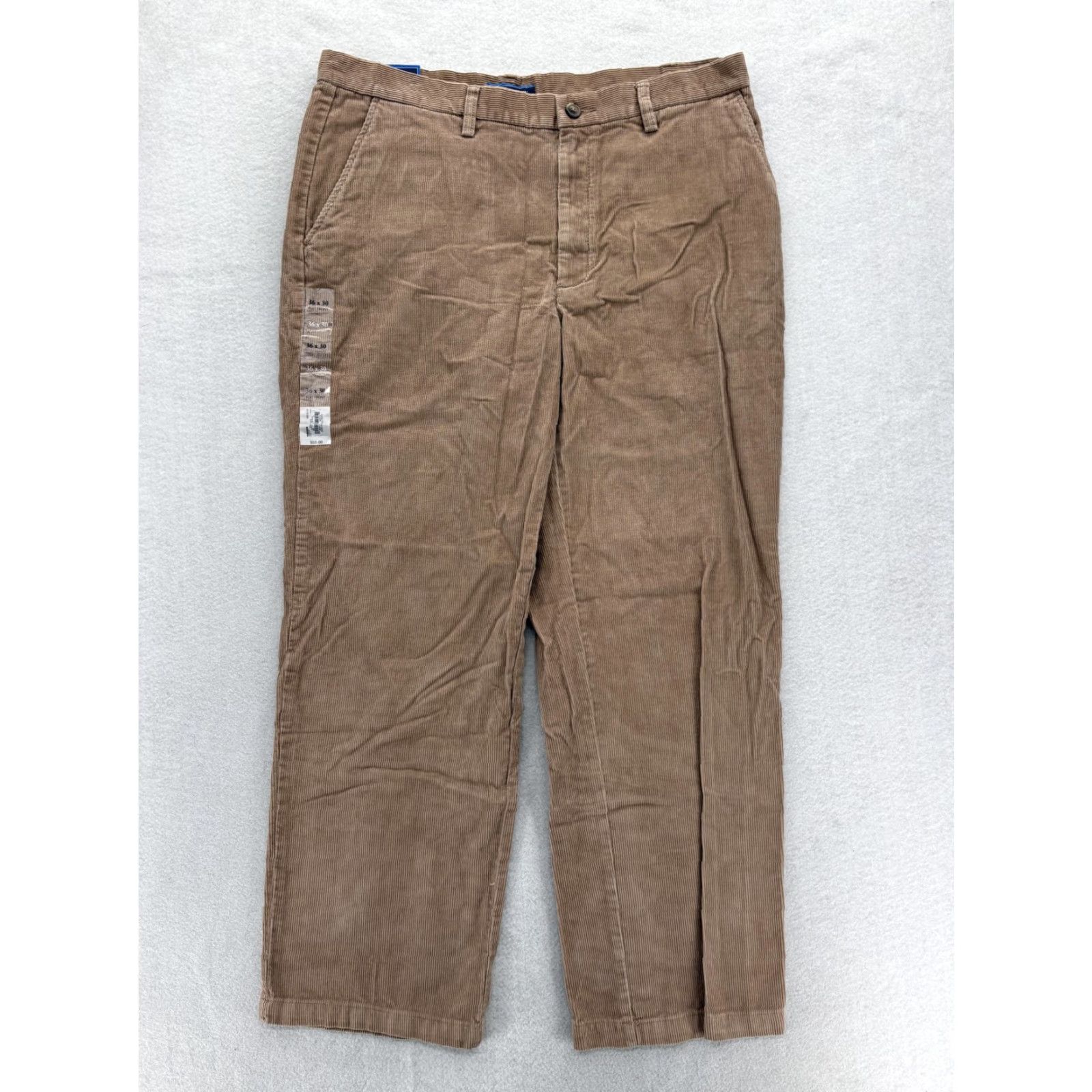 Croft & Barrow Croft & Barrow Corduroy Pants Mens 36x30 Brown Flat Front Classic Fit Casual NWT Size US 36 / EU 52 - 2 Thumbnail
