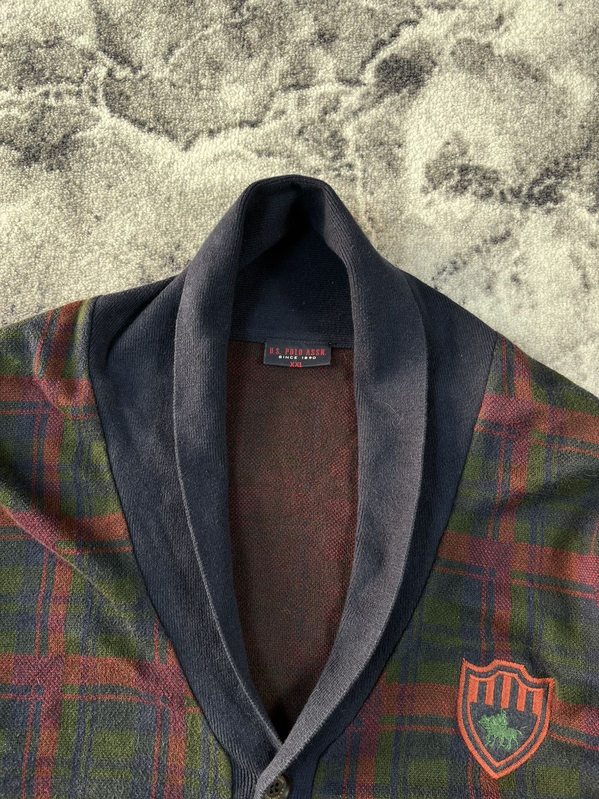 U.S. Polo Assn. US Polo Assn Shawl Collar Cardigan Plaid Logo XXL Size US XXL / EU 58 / 5 - 6 Thumbnail