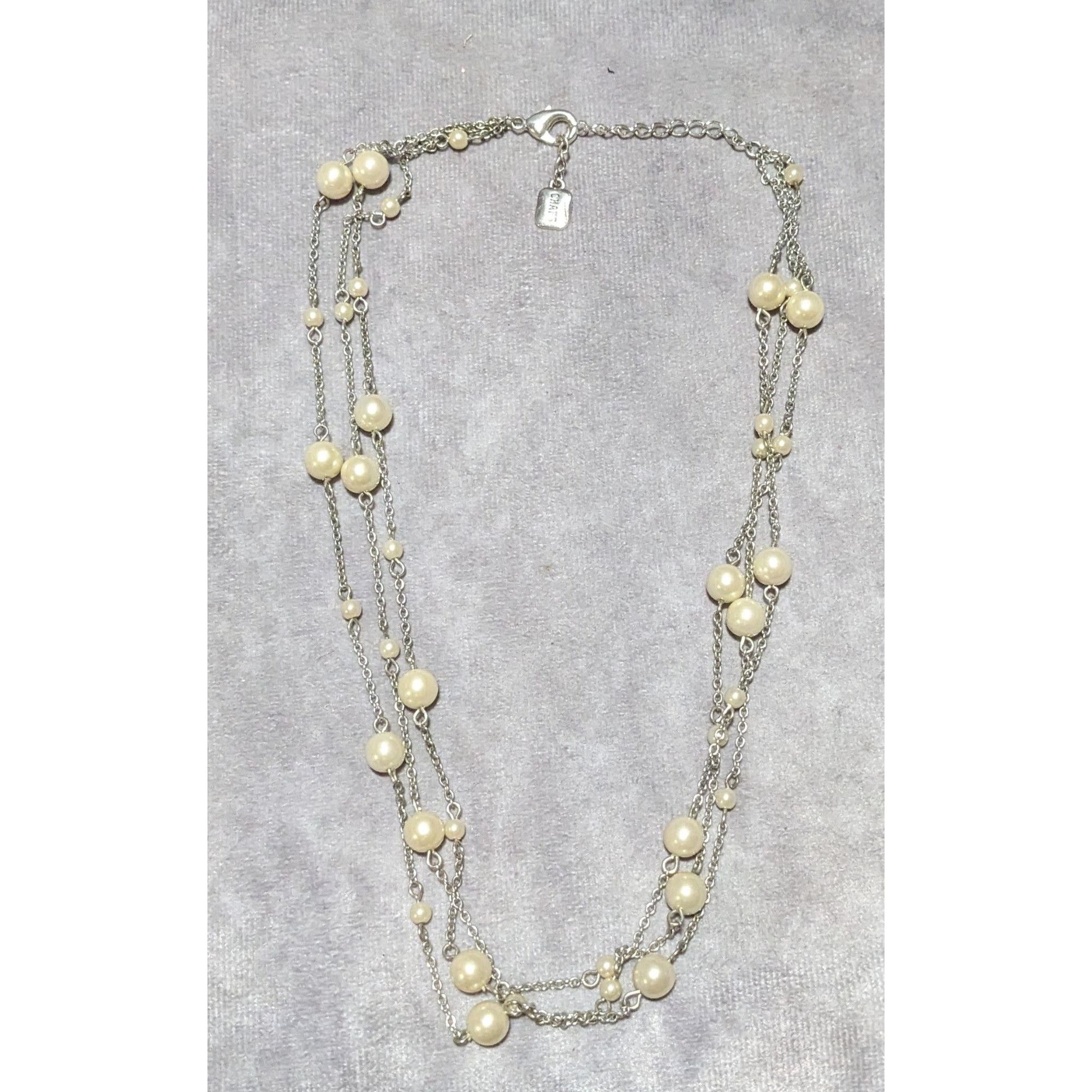 Chaps Chaps Multilayer Chain Pearl Necklace Size ONE SIZE - 5 Thumbnail
