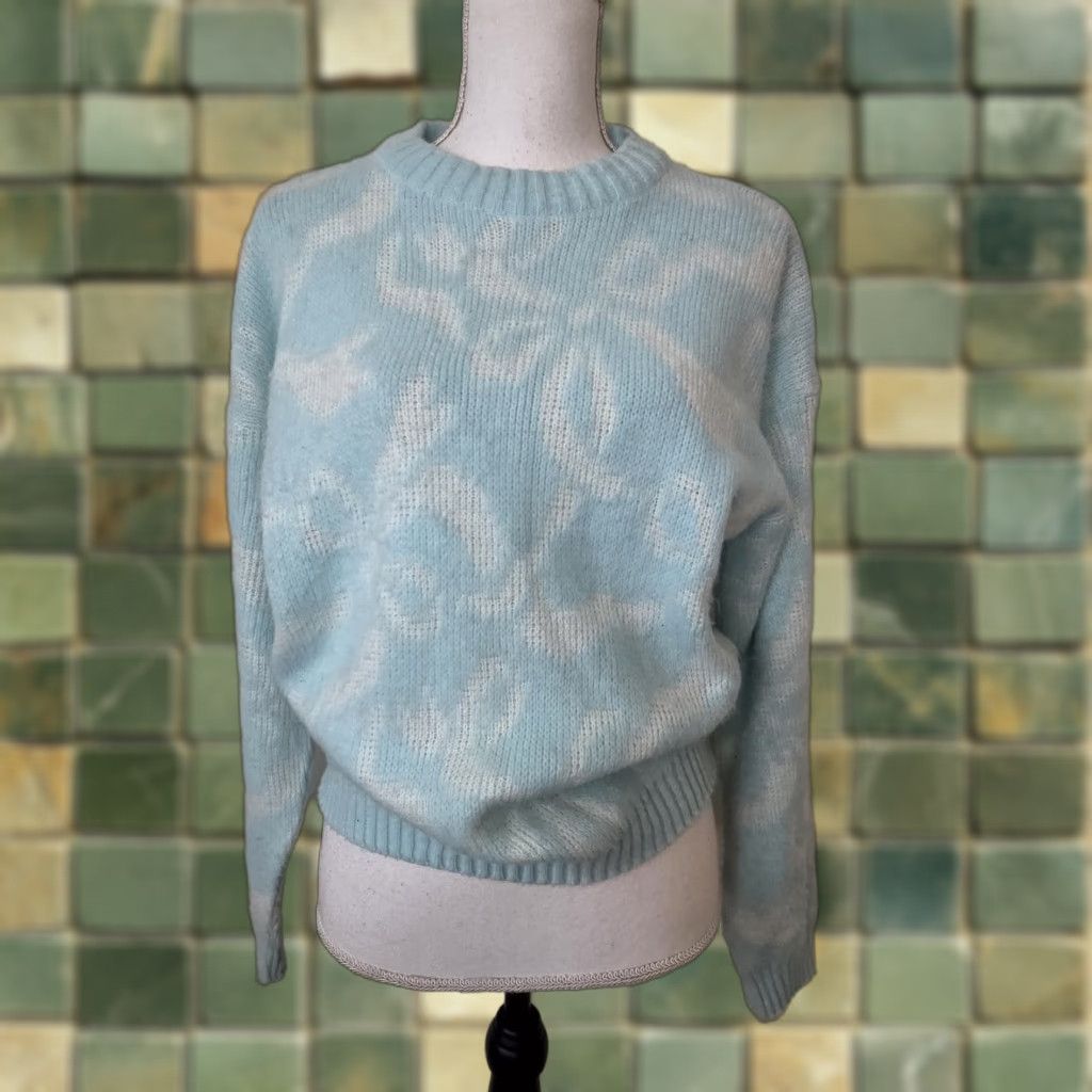 Etro VINTAGE Spunky Sweater Womens Medium Acrylic Knit Retro 80s 90s Geometric Pastel Blue Size M / US 6-8 / IT 42-44 - 1 Thumbnail