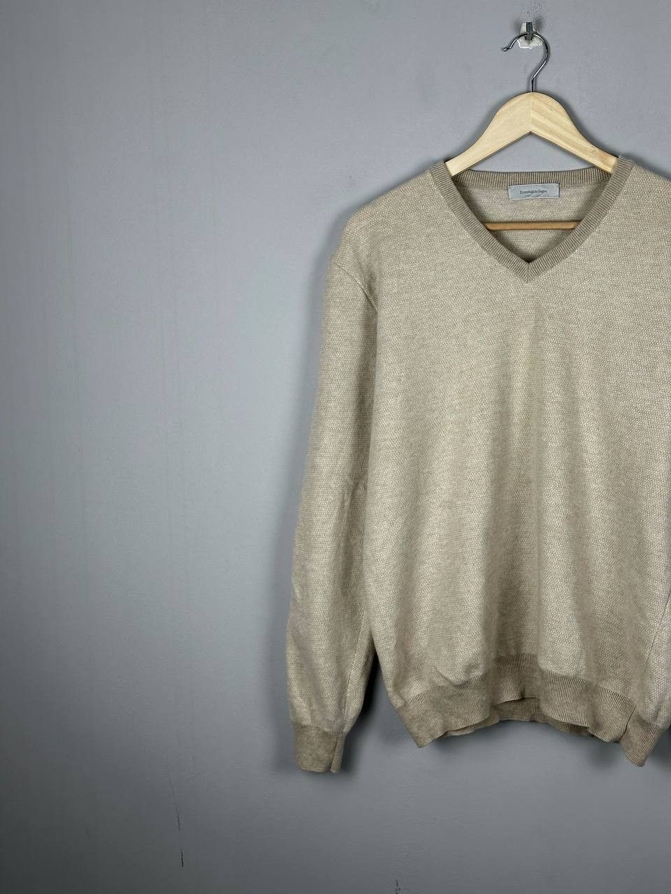 Ermenegildo Zegna Ermenegildo Zegna Beige Luxury Cashmere Sweater Size US L / EU 52-54 / 3 - 2 Thumbnail