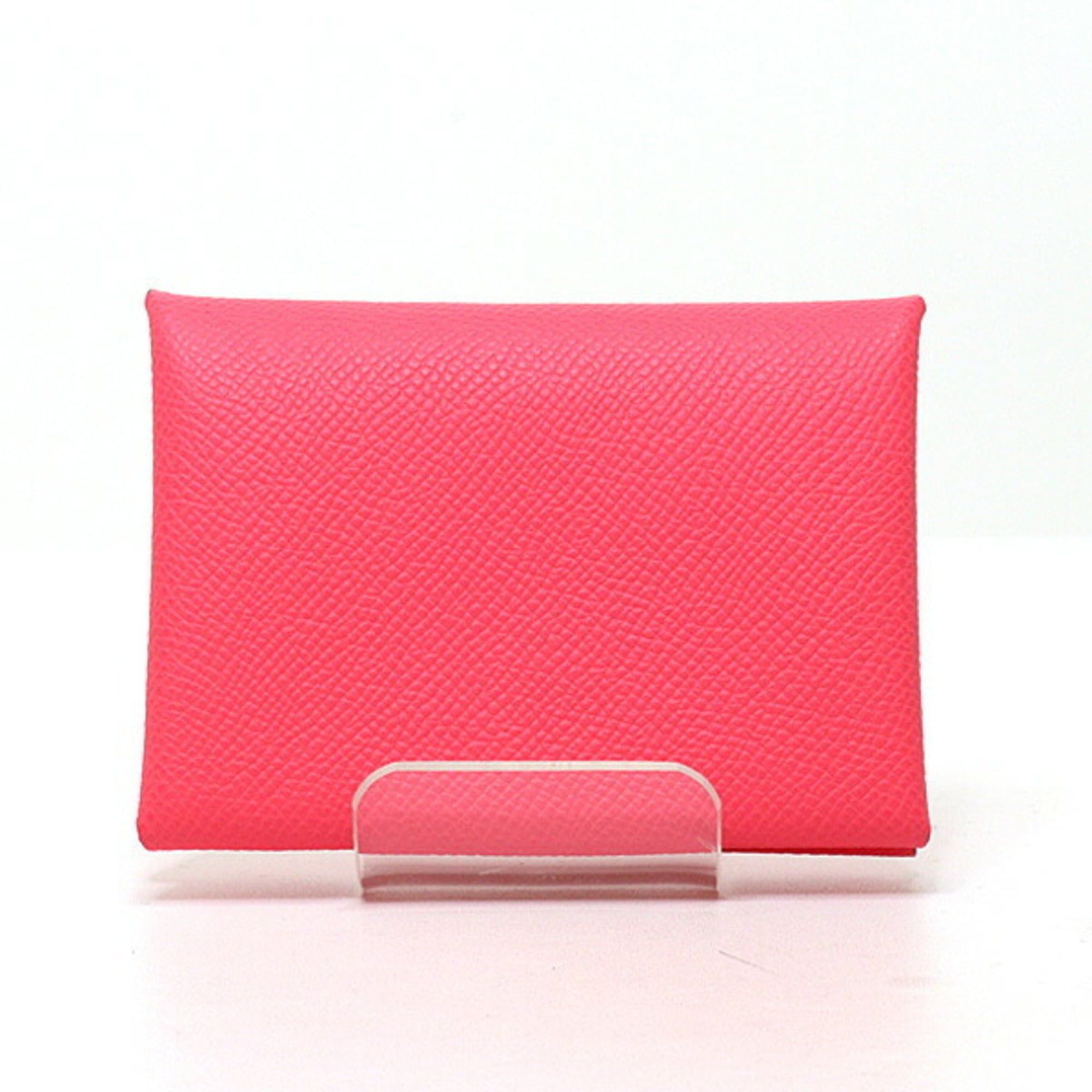 Hermes Hermes Calvi Duo Pink Card Case Coin (B Stamp) Epsom Leather Size ONE SIZE - 1 Thumbnail