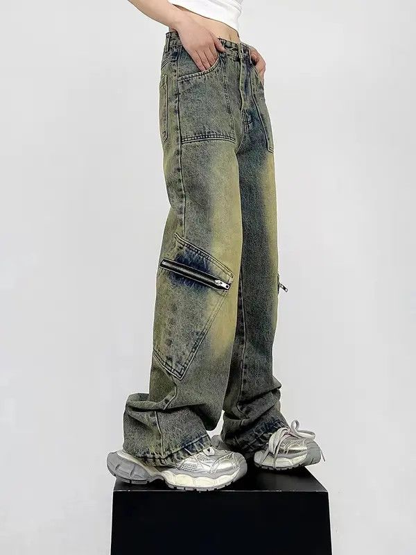VIBE Vintage washed straight-leg micro-flared jeans Size US 32 / EU 48 - 3 Thumbnail
