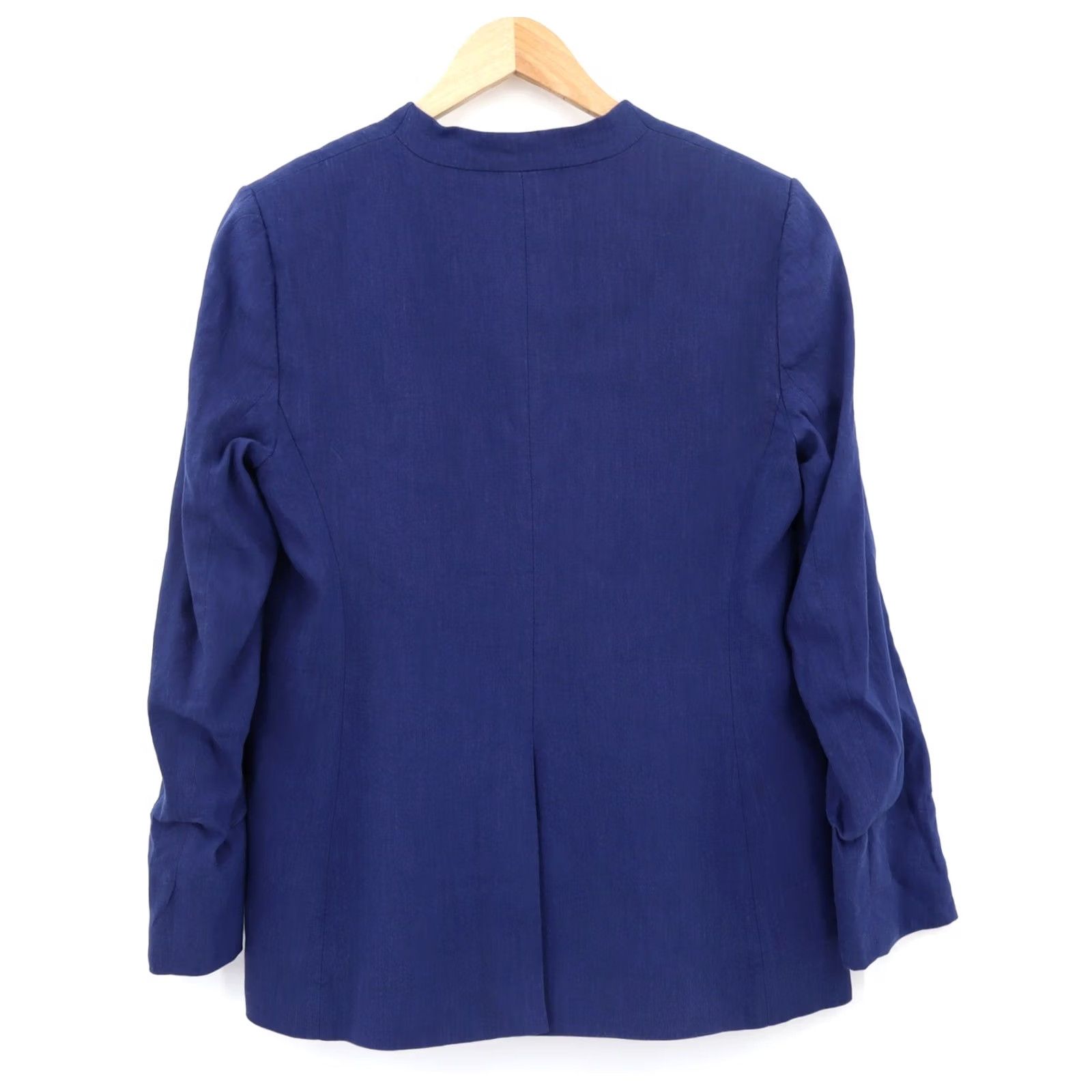 Alice + Olivia Alice & Olivia Blazer Linen Blend Azure Blue Sz 12 Women Jacket Coat Blazer Buttonless Hook & Eye Mid-Length Plain Lined Dry Clean Only Classic Fit Size XL / US 12-14 / IT 48-50 - 2 Thumbnail