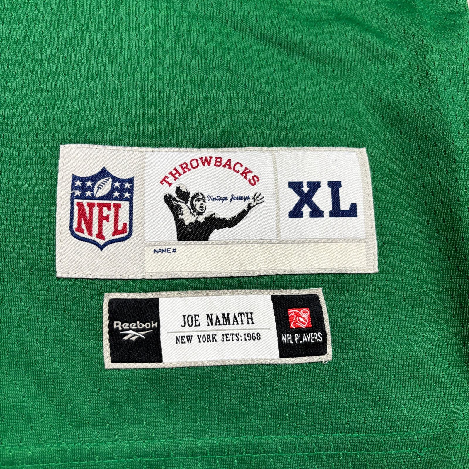 NFL × Reebok NFL Reebok Throwbacks 1968 NY Jets Joe Namath #12 Jersey XL Size US XL / EU 56 / 4 - 3 Thumbnail