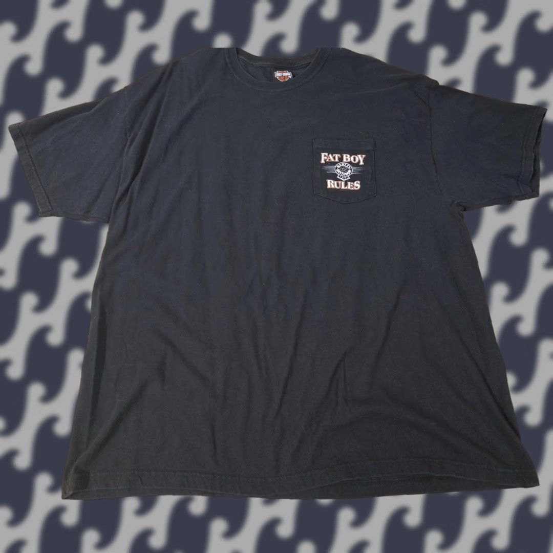 Harley Davidson VINTAGE Harley-Davidson Shirt Mens 2XL Fat Boy Rules Grand Canyon Arizona 2006 Black Crew Neck Short Sleeve Graphic Print Pockets Size US XXL / EU 58 / 5 - 1 Thumbnail