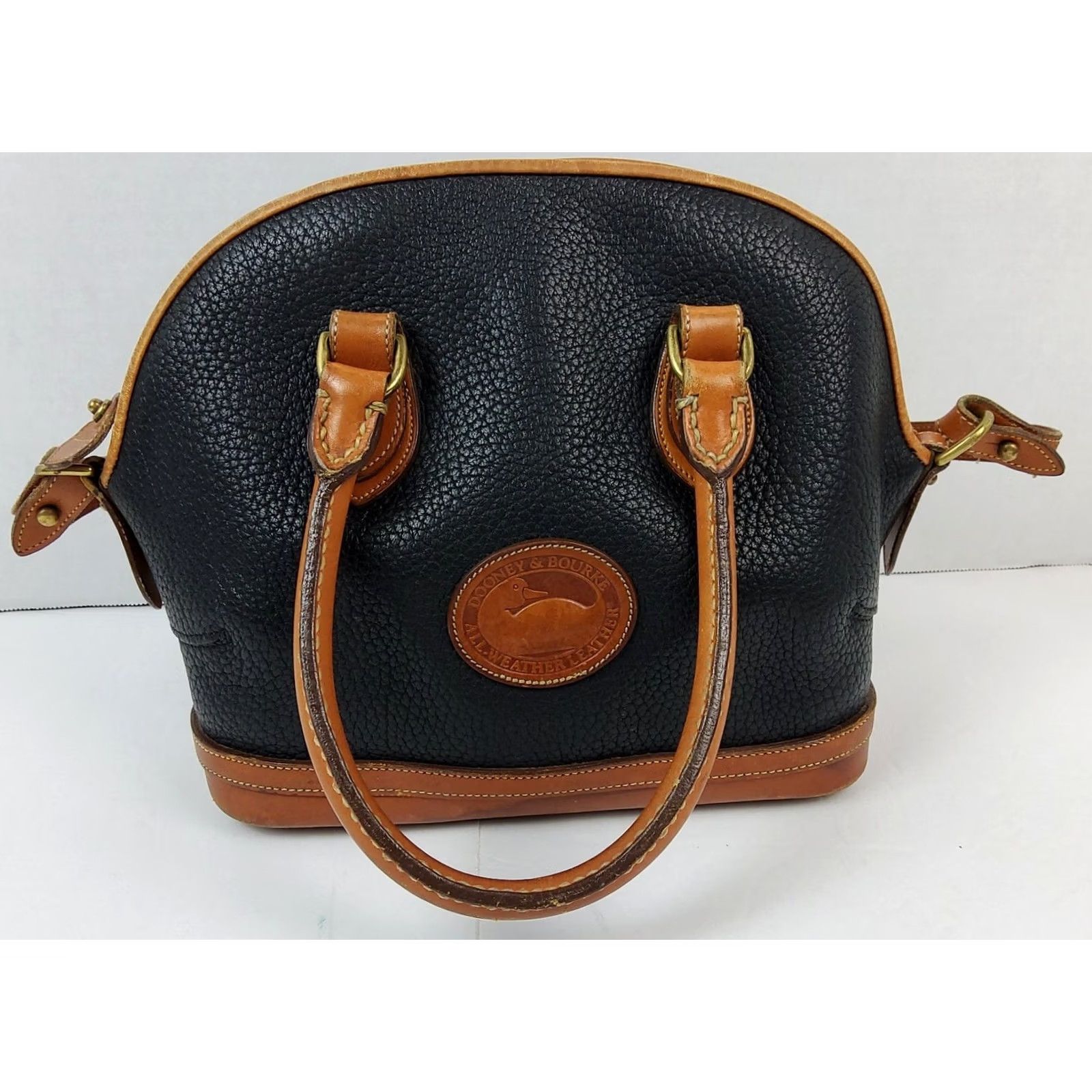Dooney & Bourke VINTAGE Dooney & Bourke Leather Convertible Satchel/Top Handle Bag Women Black Purses Purse Size ONE SIZE - 2 Thumbnail