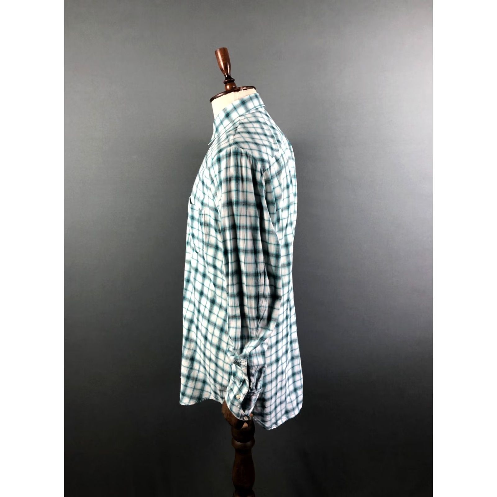 Diesel Diesel Black Gold Men's Shirt XL White Cotton Check Drop Tail Button-Up Casual Size US XL / EU 56 / 4 - 2 Thumbnail