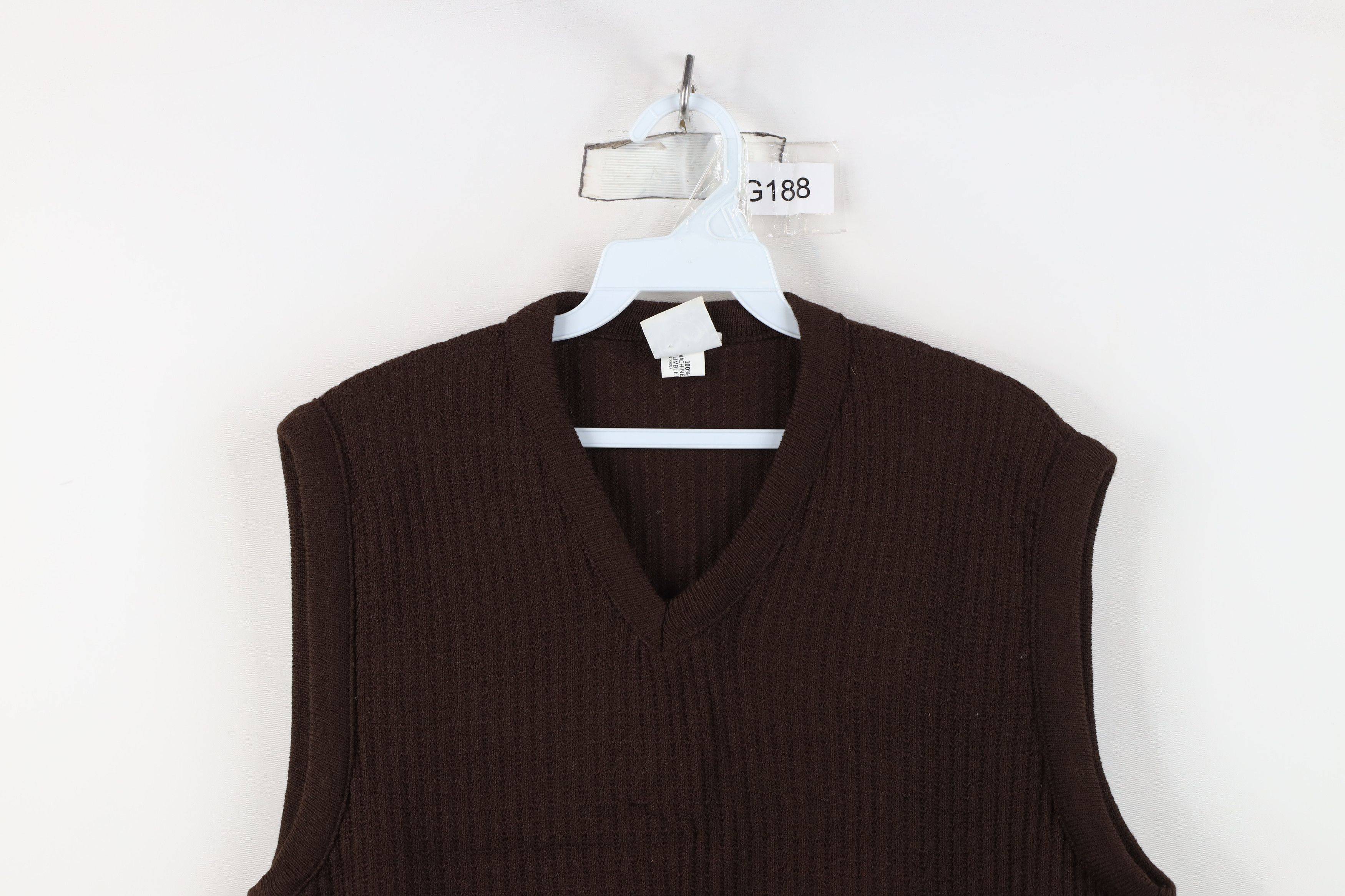 Vintage Vintage 70s Streetwear Knit V-Neck Sweater Vest Brown USA Size XL / US 12-14 / IT 48-50 - 2 Thumbnail