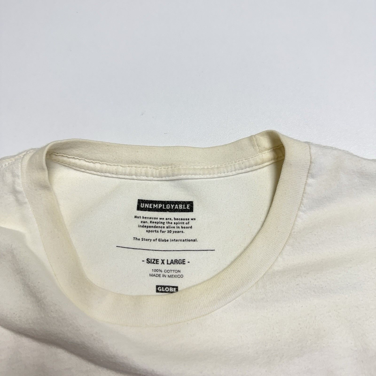 Globe Globe Skateboards Unemployable T Shirt Mens XL White Size US XL / EU 56 / 4 - 10 Thumbnail