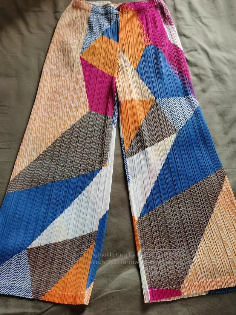 Issey Miyake Issey Miyake size:3 Ruched Wide-Leg Pants Size 31" - 3 Thumbnail