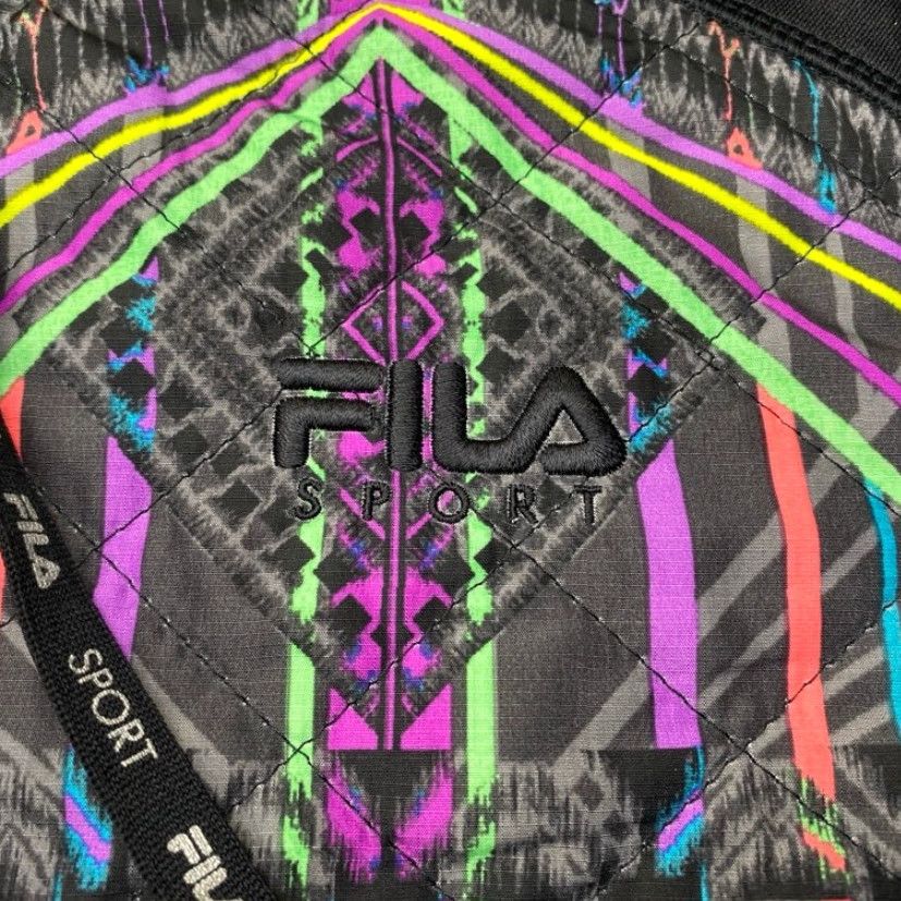 Fila Fila Sport Sweatshirt Womens Large Full Zip Hooded Fleece Geometric Design Size L / US 10 / IT 46 - 5 Thumbnail