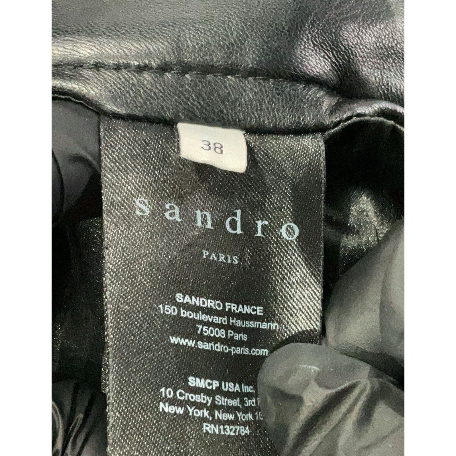 Sandro Sandro Lamb Leather Black High Waist Straight Pants 38 Us 6 Size 28" / US 6 / IT 42 - 5 Thumbnail