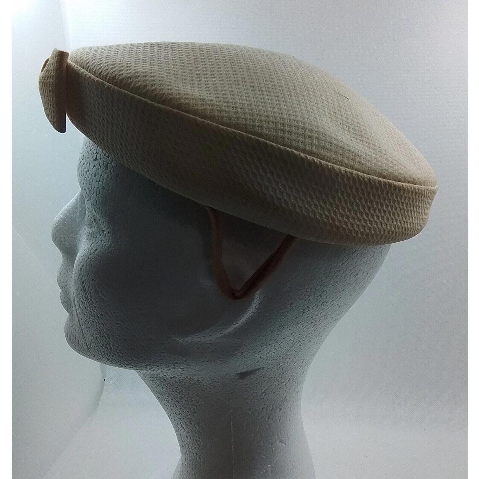 Designer Adjustable Head Size Ladies Hat with Bow-Off White. Size ONE SIZE - 2 Thumbnail