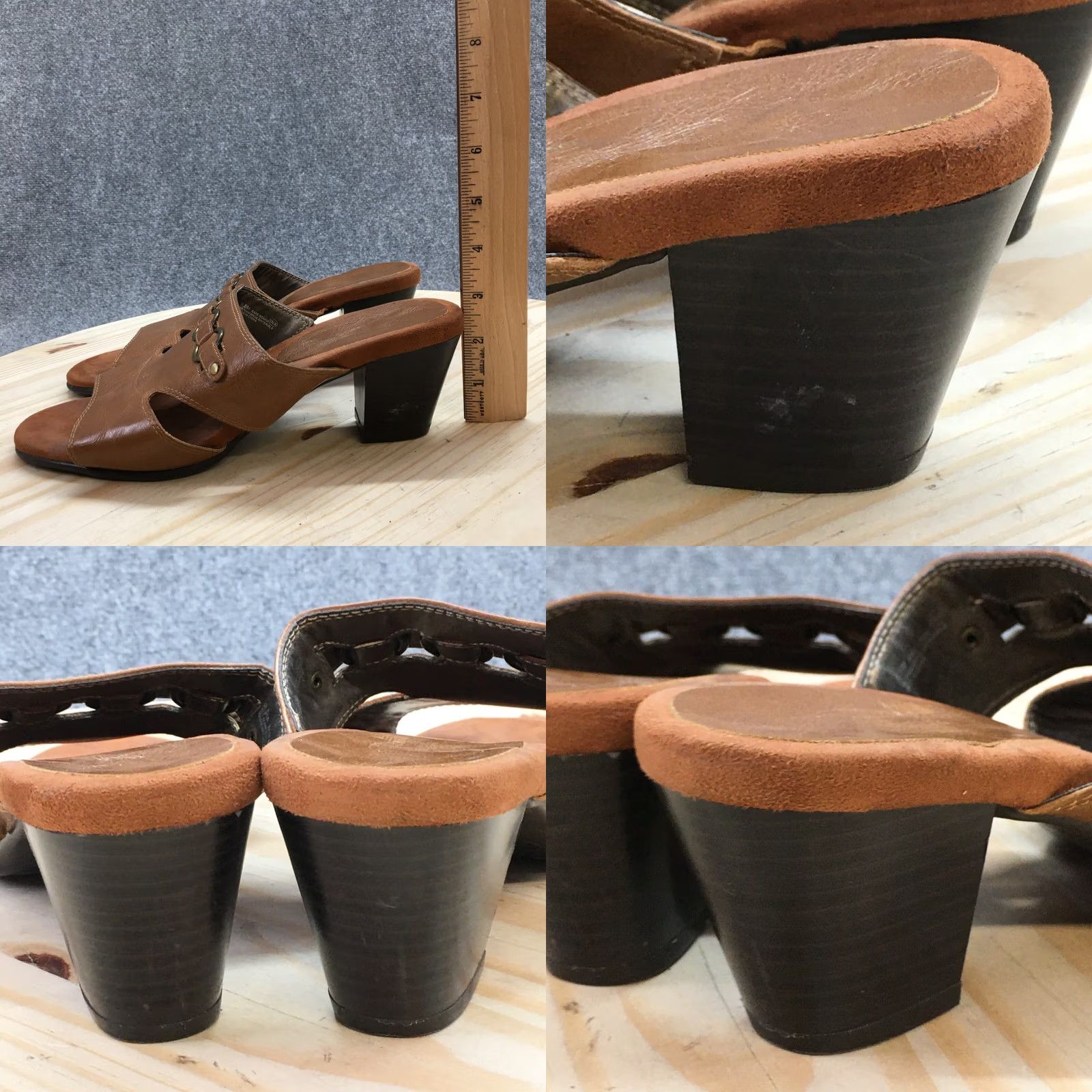 Vintage Aerosoles A2 Sandals Womens 9.5 M Base Board Casual Slip On Heels Slide Brown Size US 10 / IT 40 - 8 Thumbnail