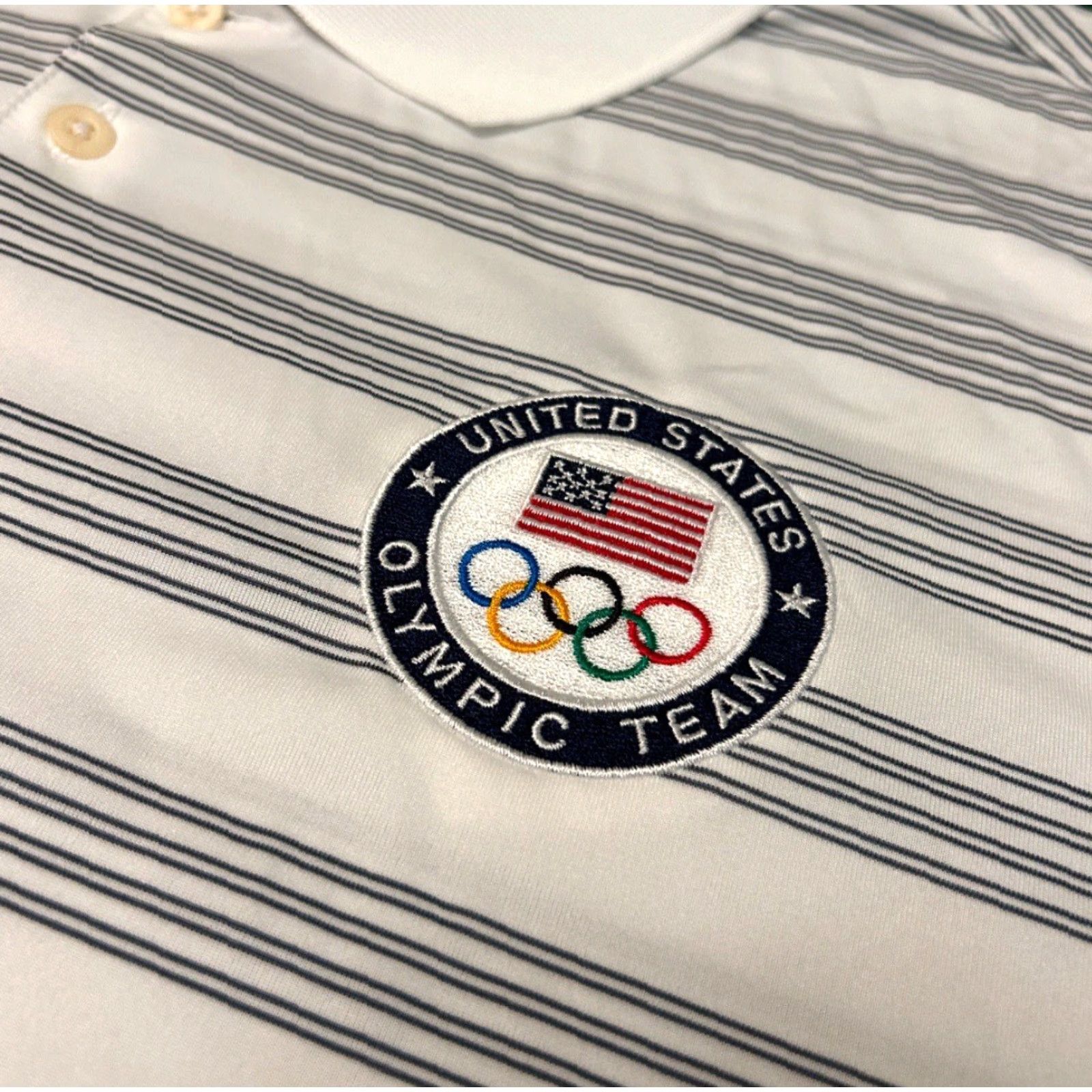 Nike Nike Polo Shirt Mens Size XXL Striped USA Olympic Flag Game Time Performance Size US XXL / EU 58 / 5 - 2 Thumbnail