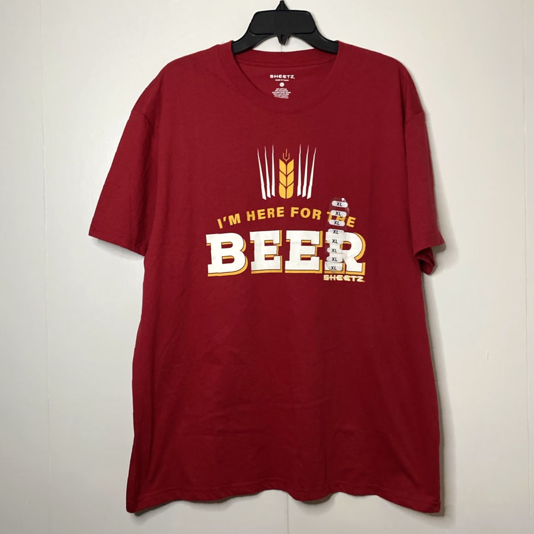 Vintage VINTAGE Sheetz T Shirt Here For The Beer Unisex XL Red Short Sleeve NWT Size US XL / EU 56 / 4 - 5 Thumbnail