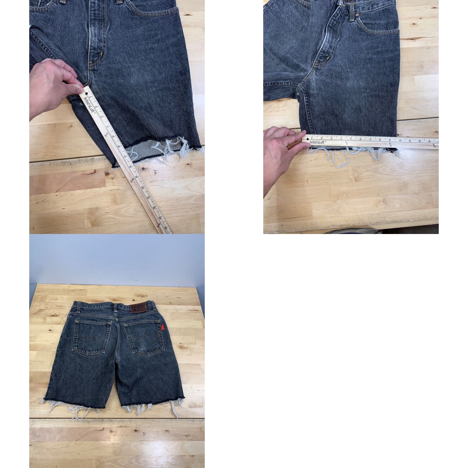 Edwin VINTAGE Edwin Denim Short Jorts Cut Off Mens 32 Black Raw Hem 6.5in 90s Punk Rock USA Skate Jeans Shorts Mens Size US 32 / EU 48 - 8 Thumbnail