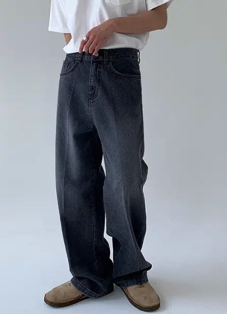 Japanese Brand Men's loose straight wide-leg casual versatile jeans Size US 32 / EU 48 - 3 Thumbnail