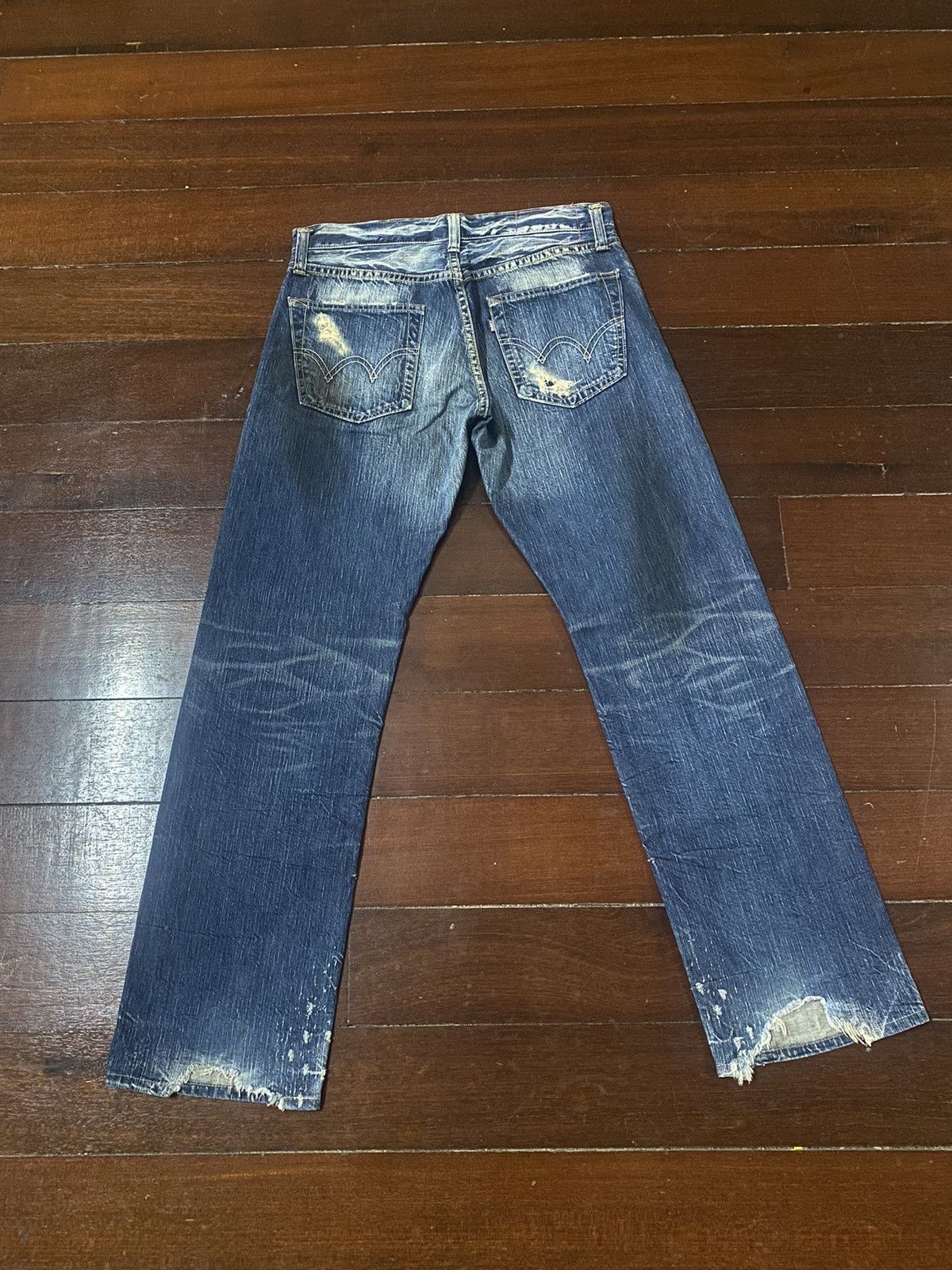 Edwin Rare Vintage Edwin 504 Clawmark Distressed Faded rusty Size US 34 / EU 50 - 13 Thumbnail