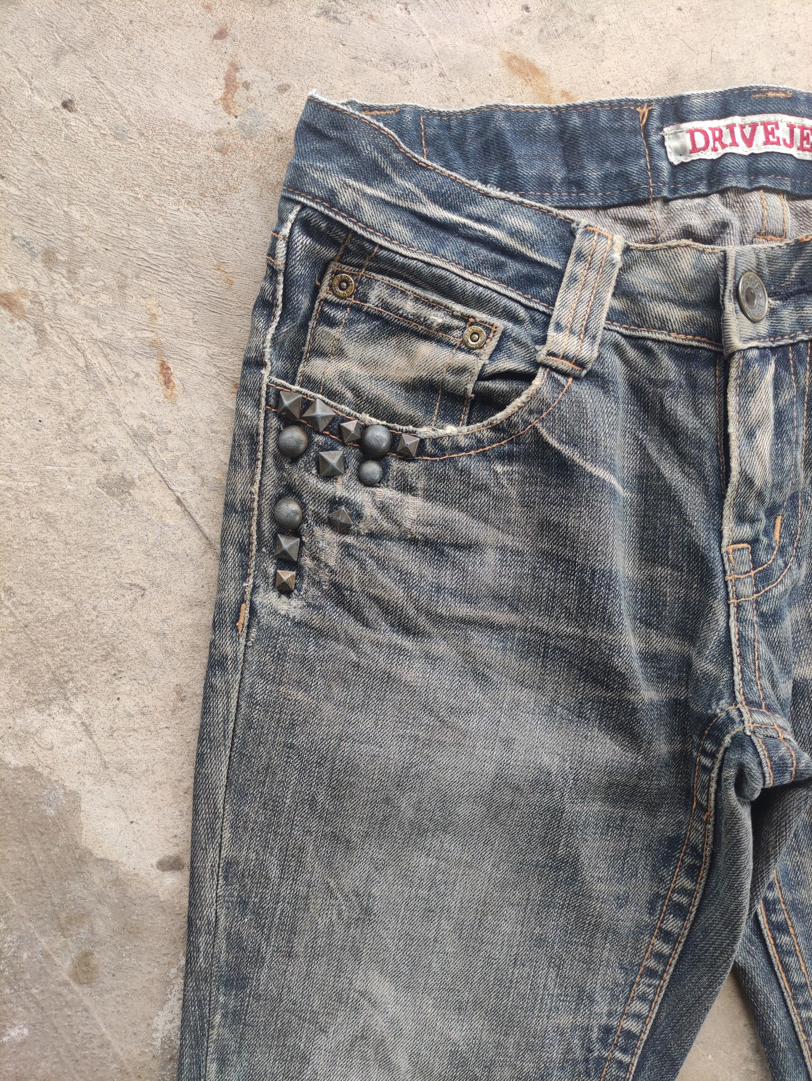 Japanese Brand Vintage DriveJeans Flare Rusty Denim Distressed Faded Pants Size 30" / US 8 / IT 44 - 5 Thumbnail