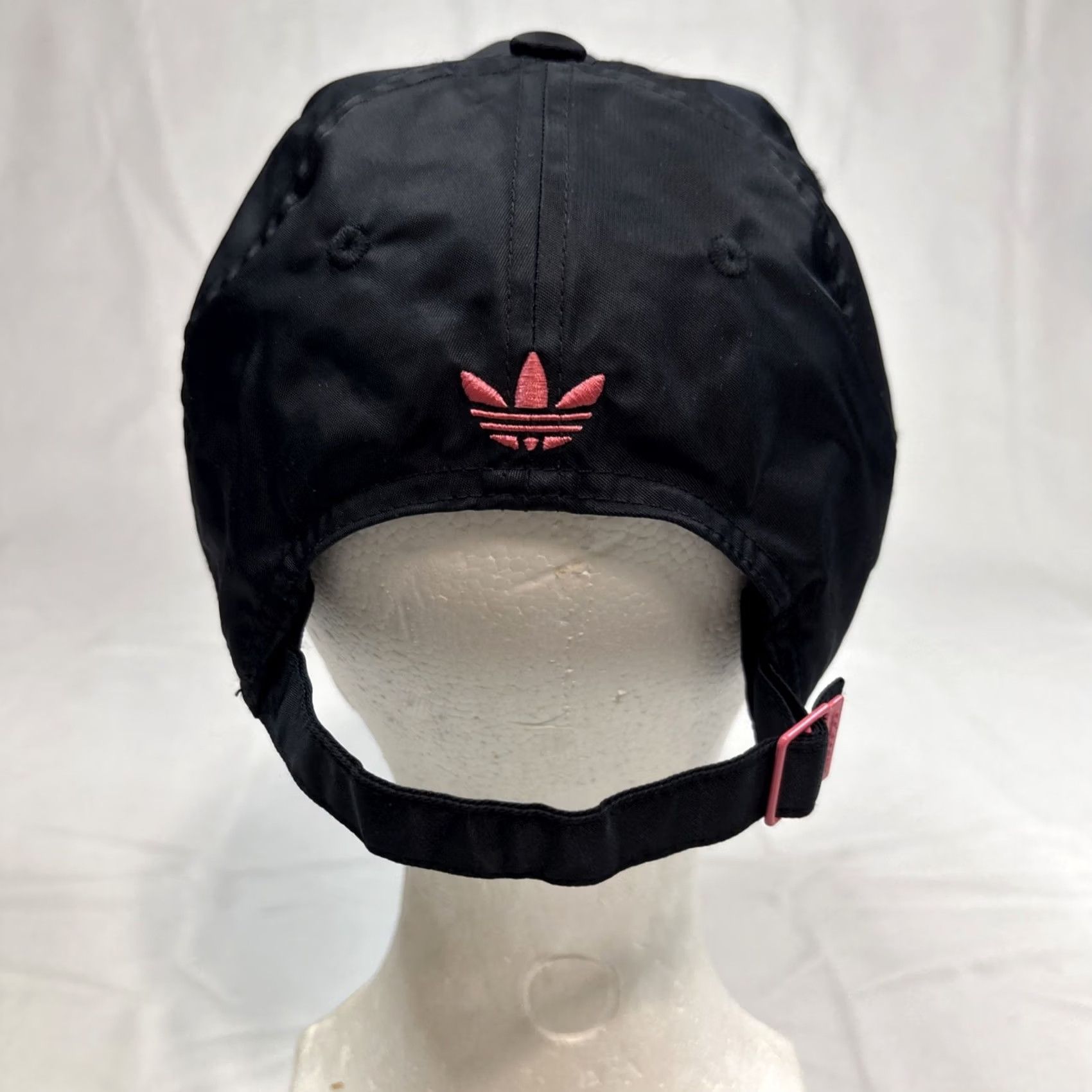 Adidas Adidas Women's Hat Black Nylon Strap Pink Trefoil Logo One Size Size ONE SIZE - 5 Thumbnail