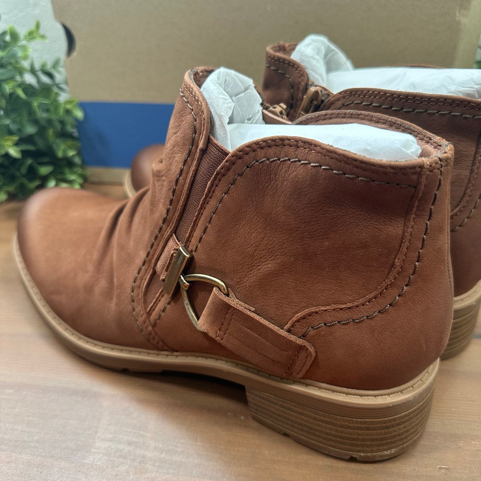 Clarks Clarks Collection Hearth Clara Leather Ankle Boots Tan Size US 8 / IT 38 - 6 Thumbnail