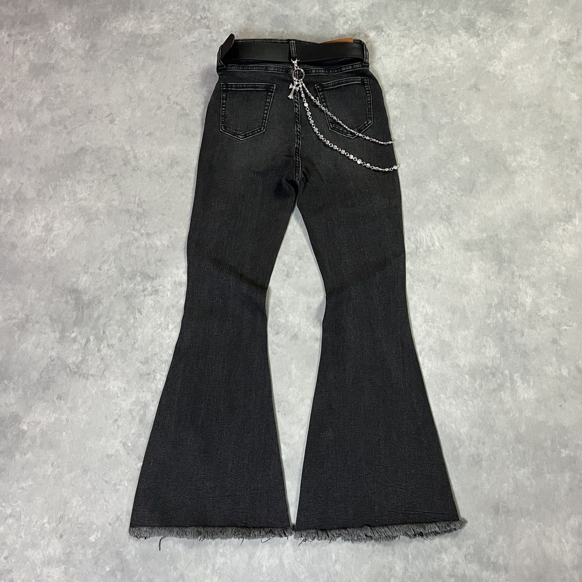 Japanese Brand 2000s EVRIS - Zip Panel Flared Denim Jeans Gothic Y2k Lgb Size 25" / US 0 / IT 36 - 4 Thumbnail